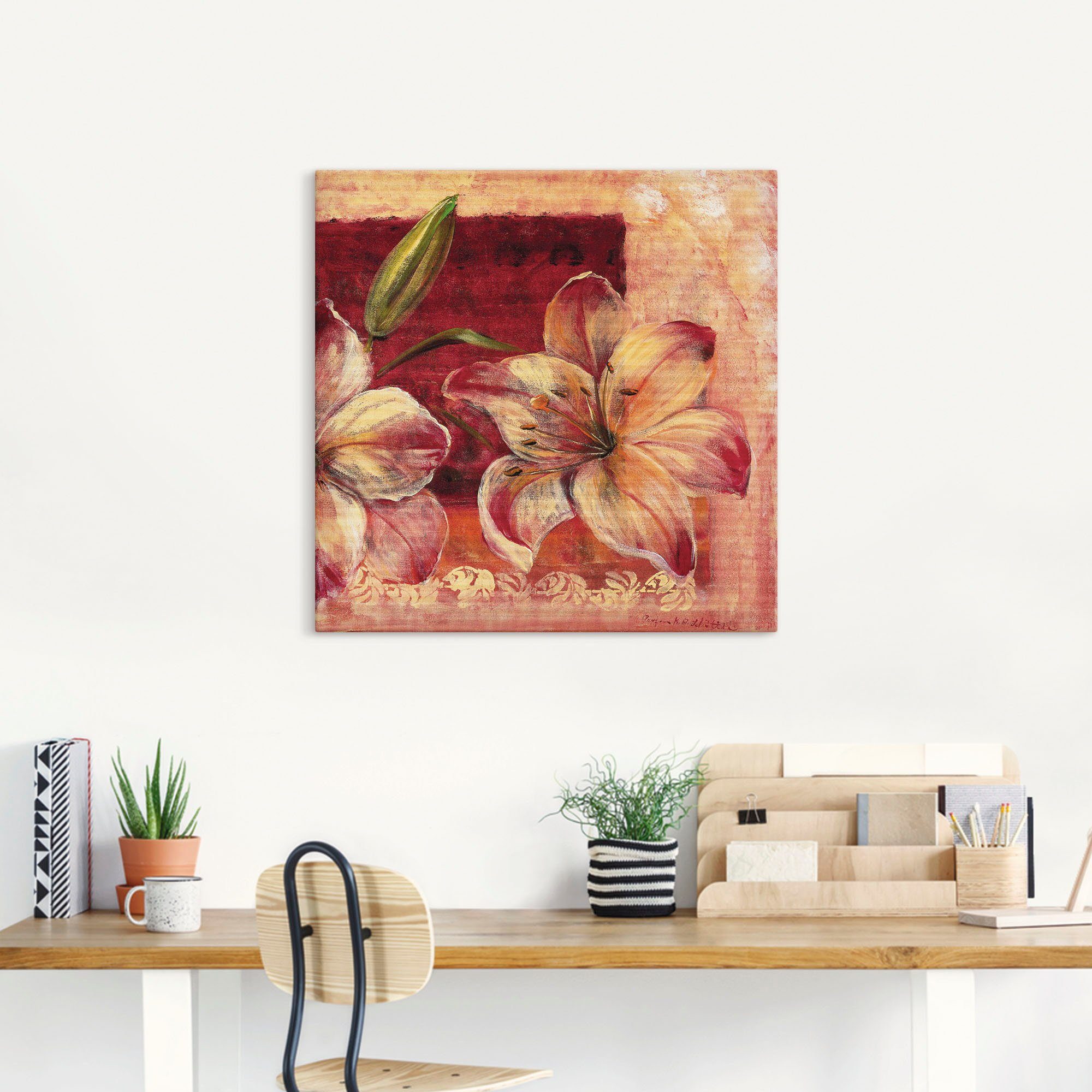 Artland Leinwandbild Klassische Blumen IV, Blumen (1 St), auf Holzrahmen gespannt