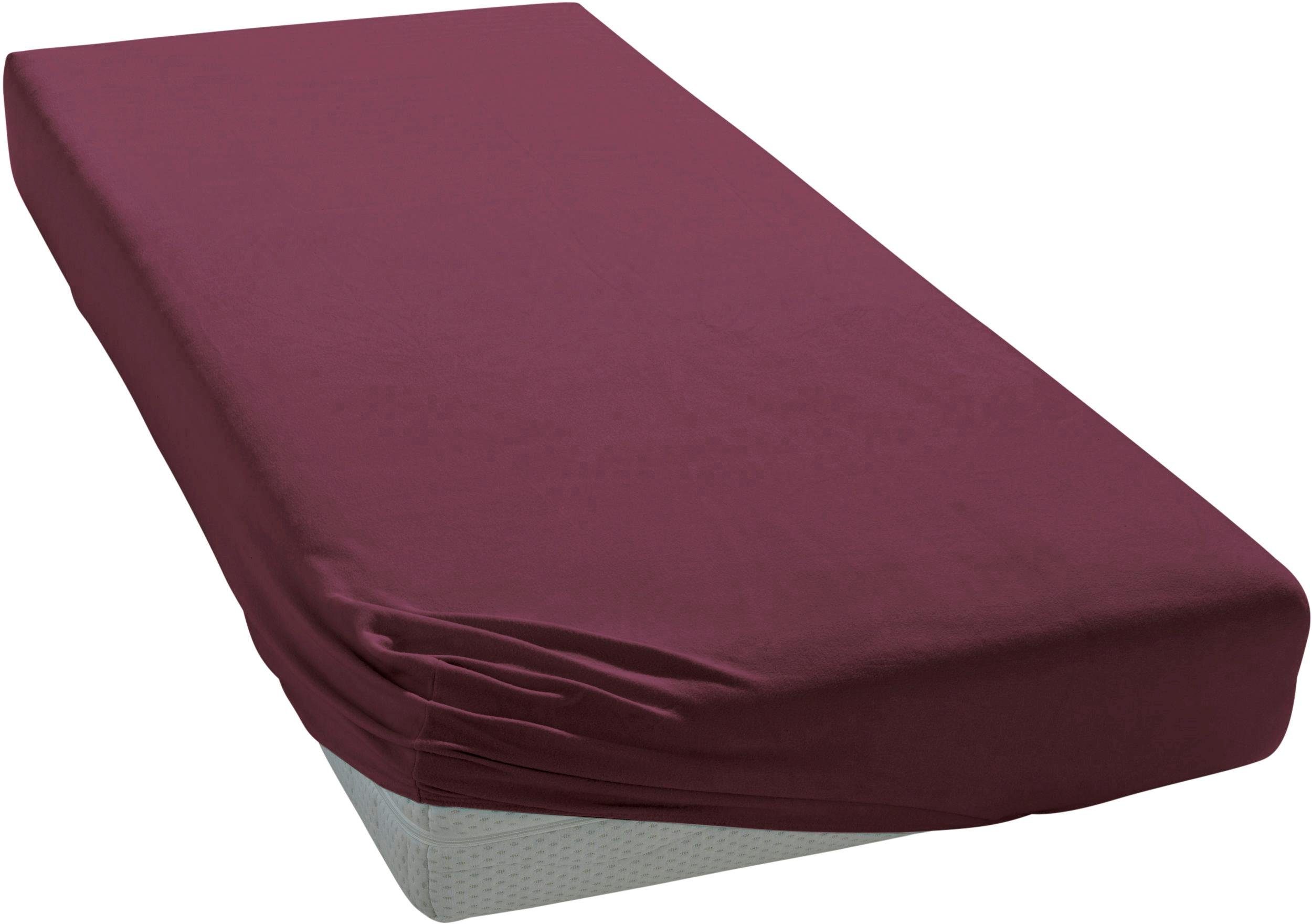 Janine Janine Spannbetttuch Mako-Feinjersey 5007 burgund (41) Größe:  150x2 günstig online kaufen