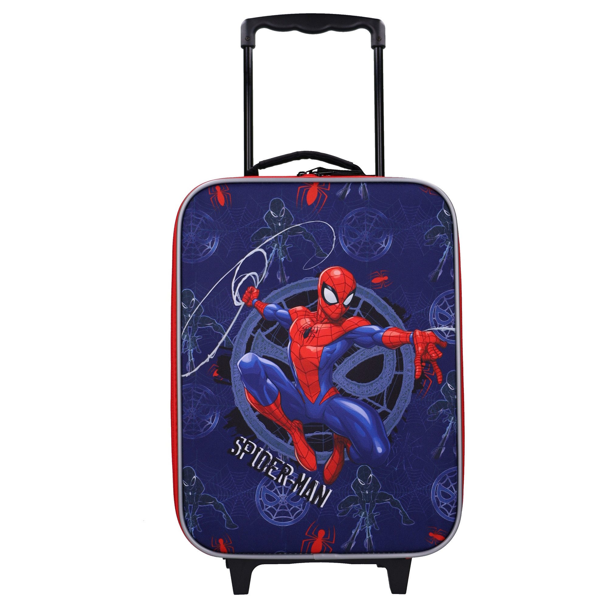 Spiderman Koffer Kinder Trolley Reisekoffer mit Rollen für Urlaub Reise Handgepäck
