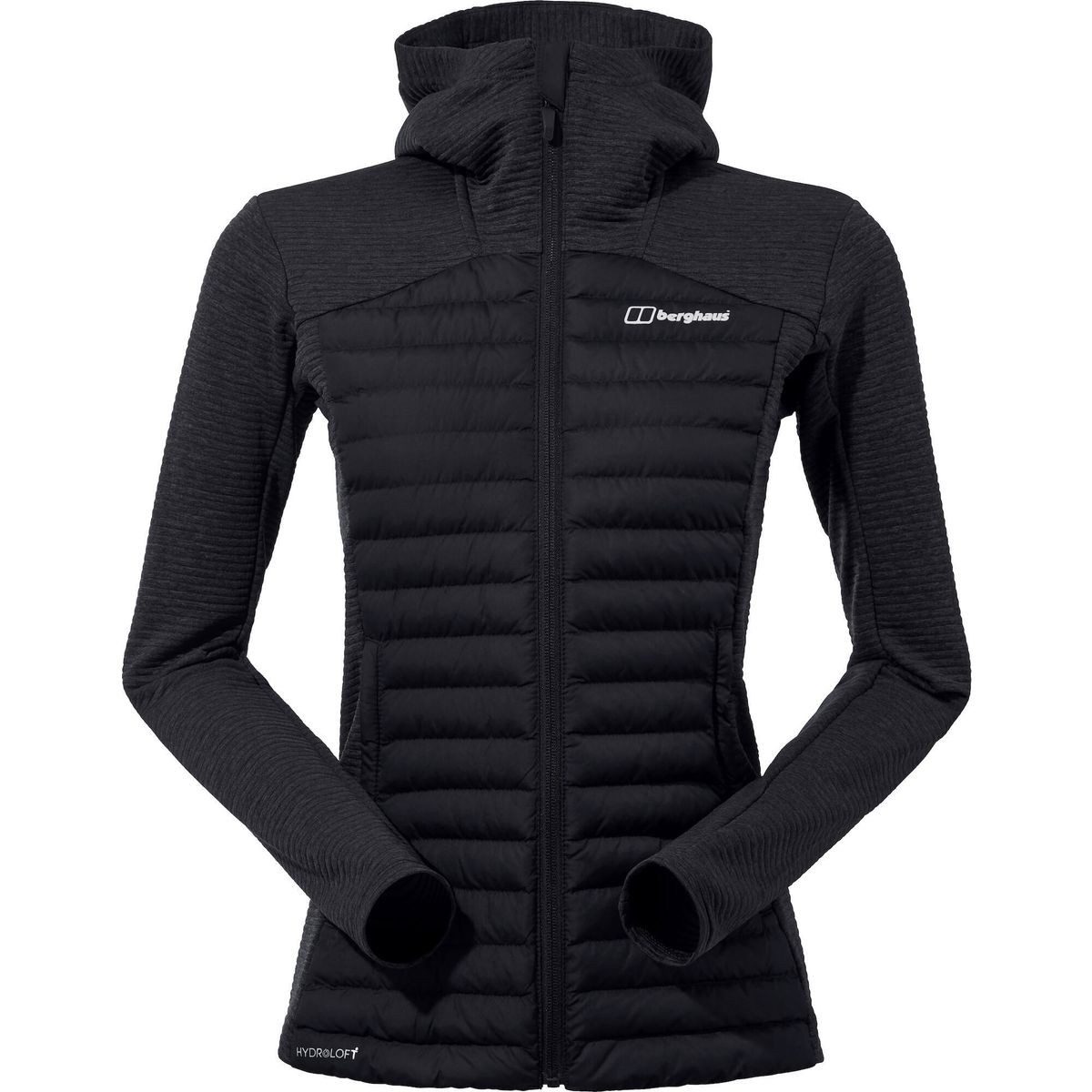 Berghaus Outdoorjacke Nula Hybrid Jacken für Damen - Schwarz Perfekte Wanderjacke mit Hydroloft® Isolation, atmungsaktivem
