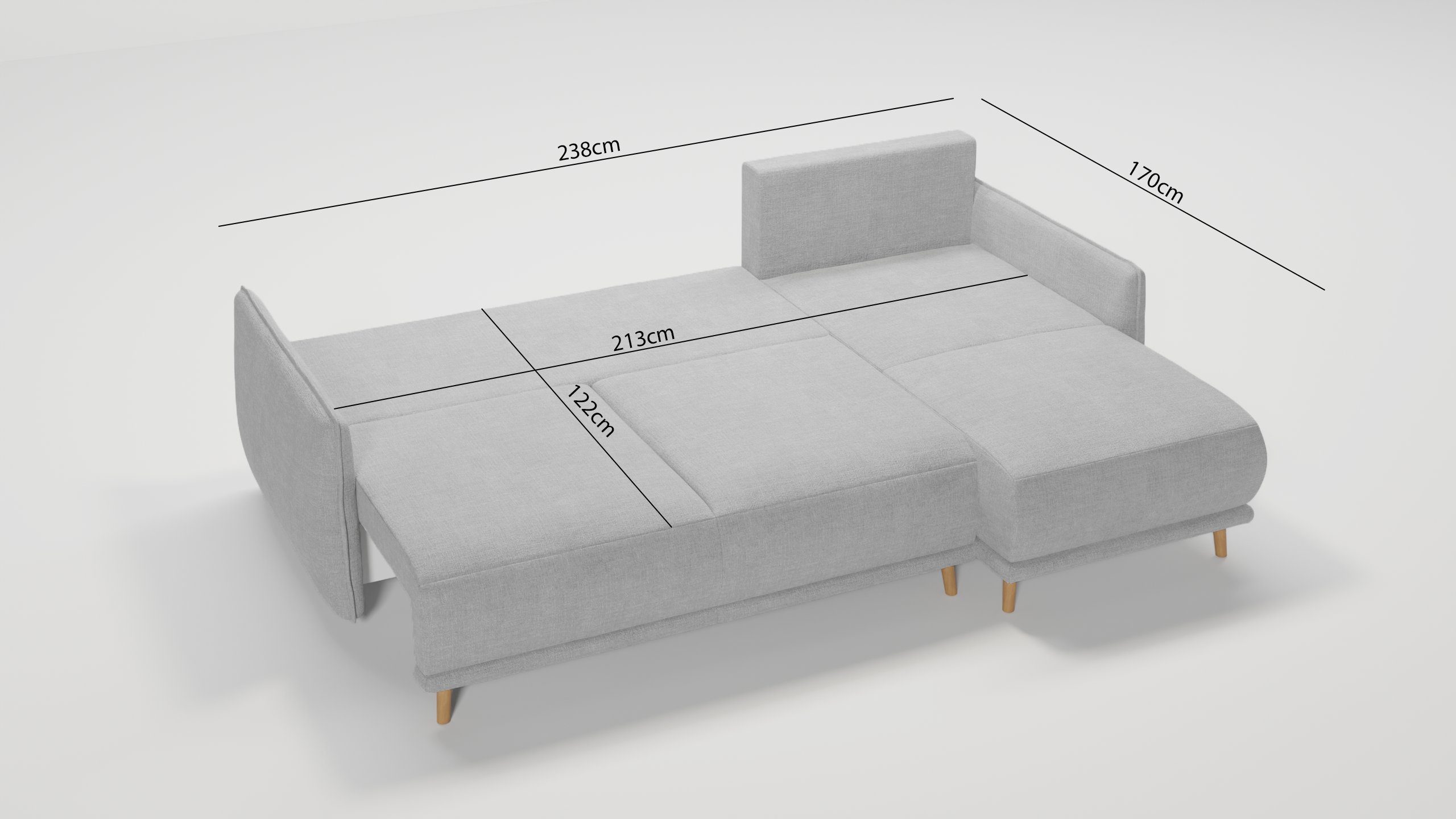 S-Style Möbel Lina links im Ecksofa rechts Design, und mit Silber Bettfunktion Wellenfederung mane bestellbar, Bettkasten skandinavischen oder mit