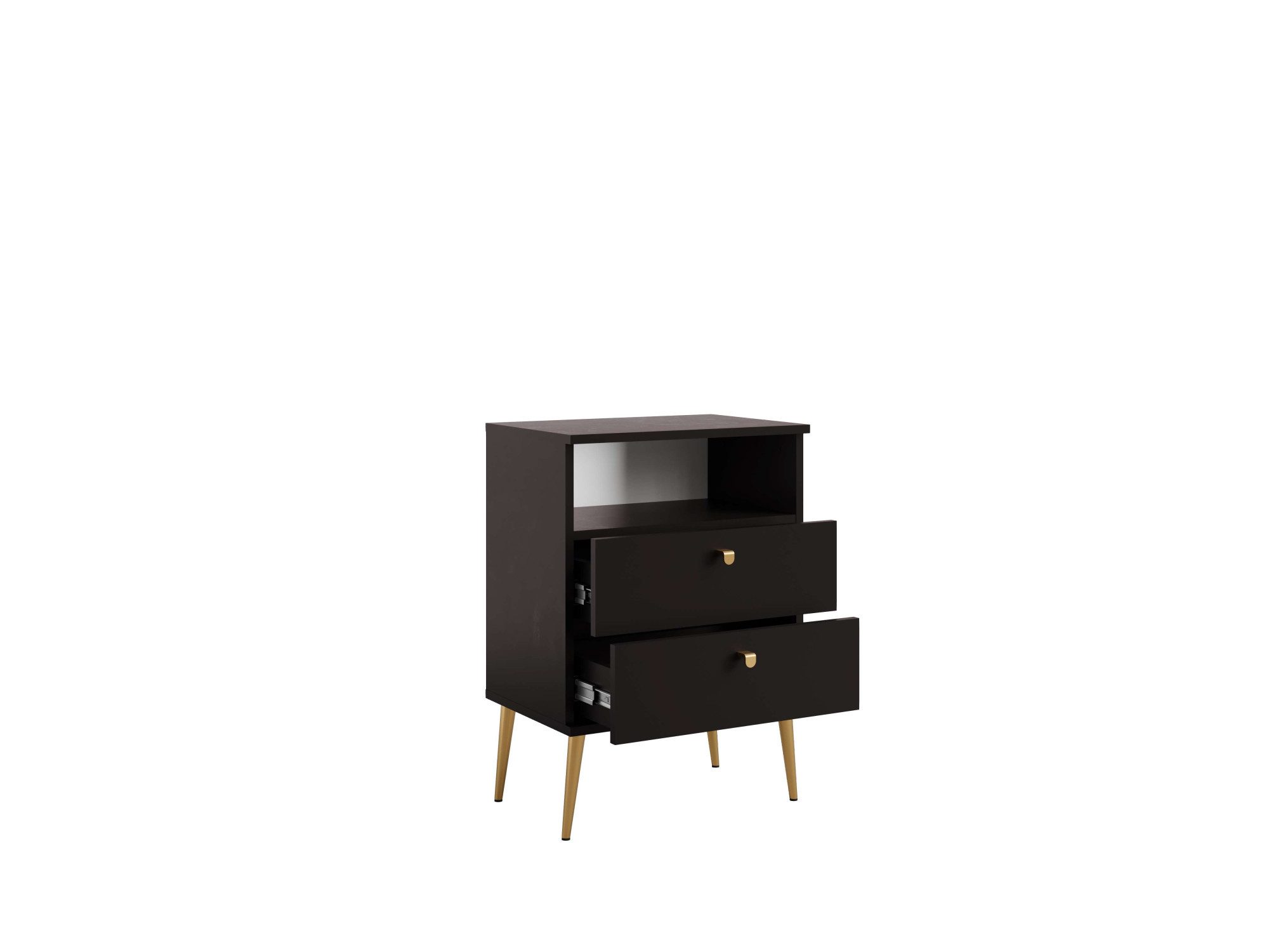 OTTO home Nachttisch Elyriia Nachtkommode mit 2 Schubladen und Fach, Premium-Qualität (Maße B/T/H: 50/34/70cm), mit viel Stauraum, modernes Design, pflegeleicht – Bild 4 von 5