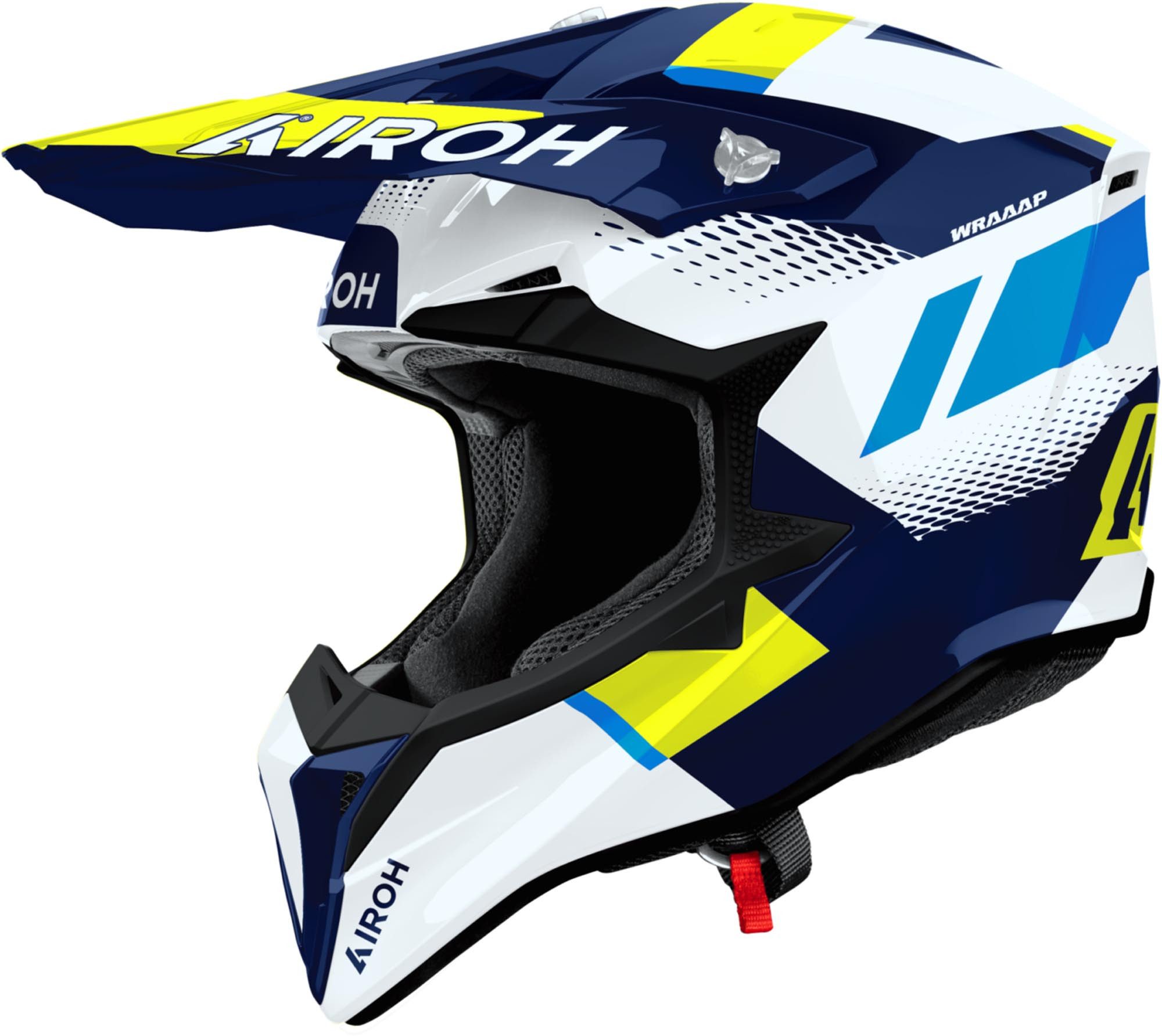 Airoh Motocrosshelm Wraaap Vision Motocross-Helm, Vorbereitet Für Kommunikationssystem,notfallsystem-polsterung (eq