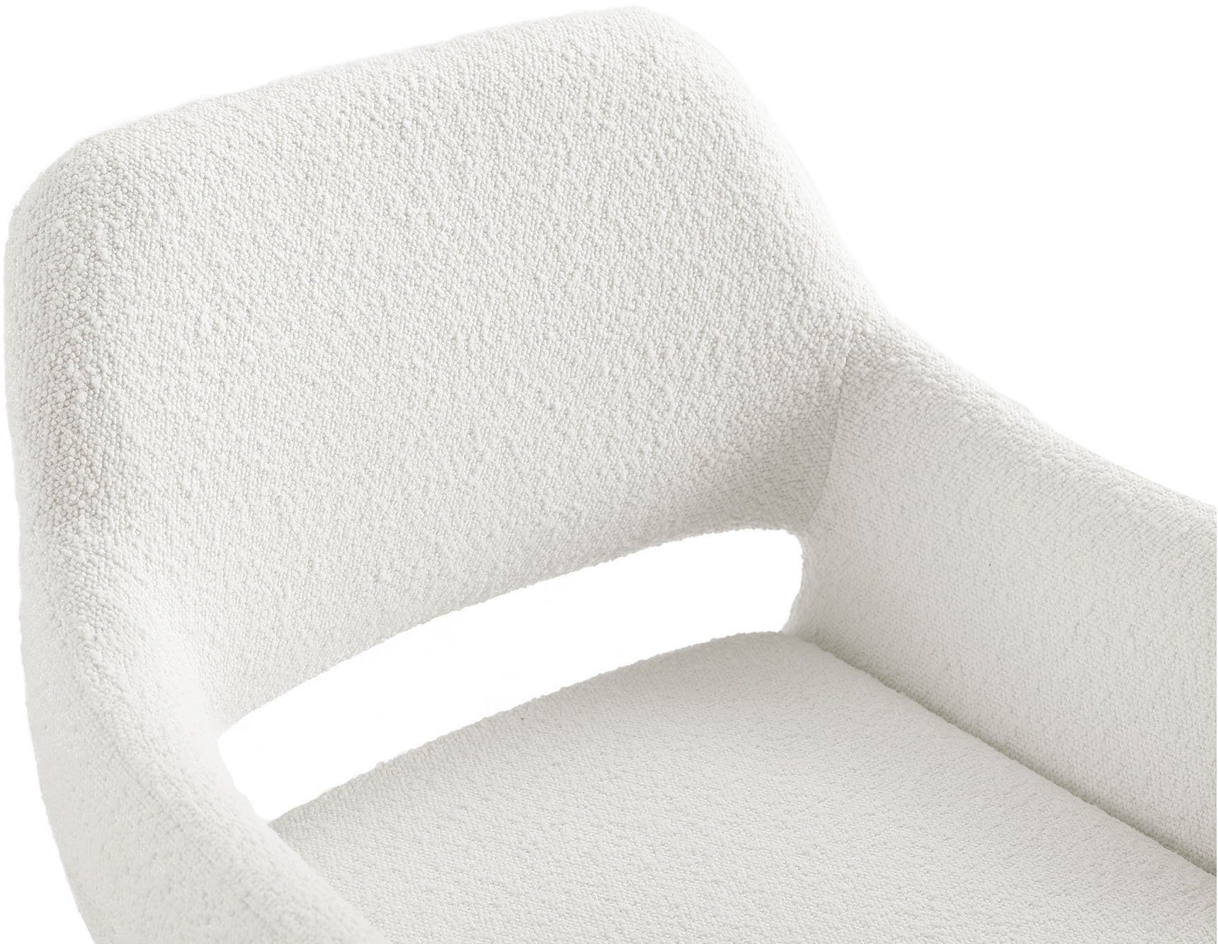 SalesFever Armlehnstuhl, Bezug in Weiß | Optik moderner Weiß Bouclé