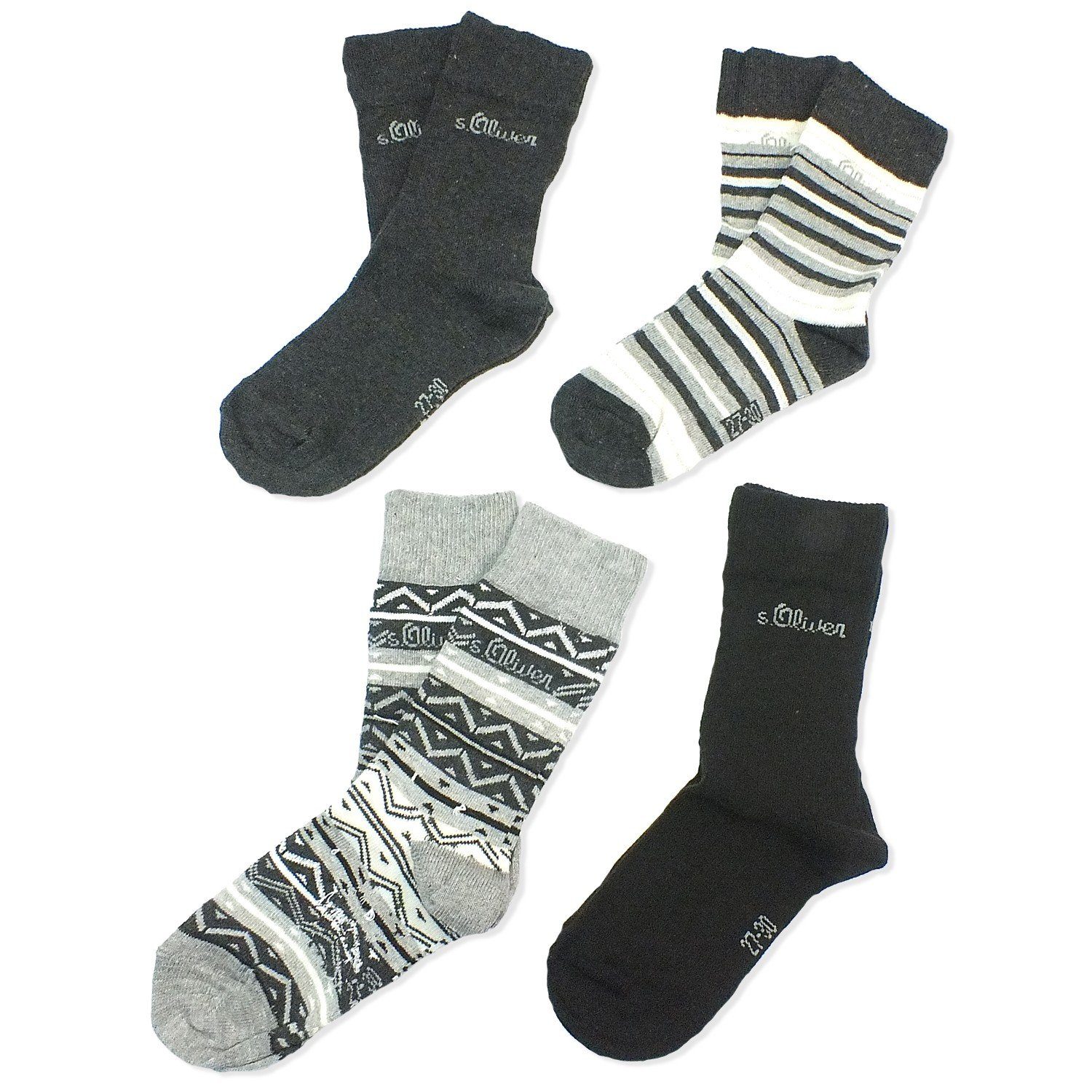 Langsocken & Baumwolle, s.Oliver mit Kindersocken Socken, Kinder 4-Paar, Paar) Jungen Mädchen 4 S20307 (Set,