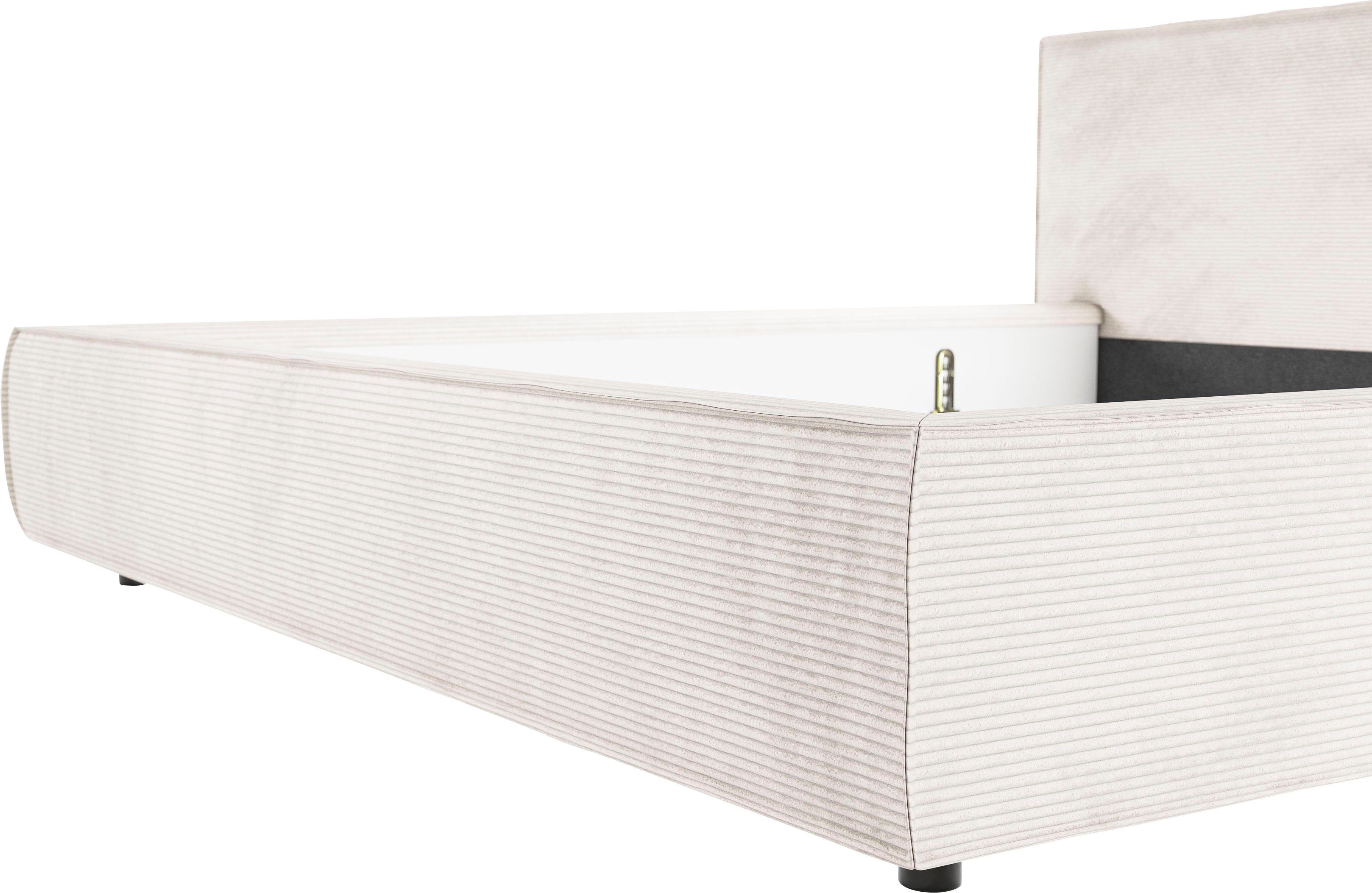 Home affaire Polsterbett Adrina mit Biesenoptik, Feincord und Luxus-Microfaser, bis 280kg, auch in Überlänge 220 cm, 4 Breiten bis 200cm