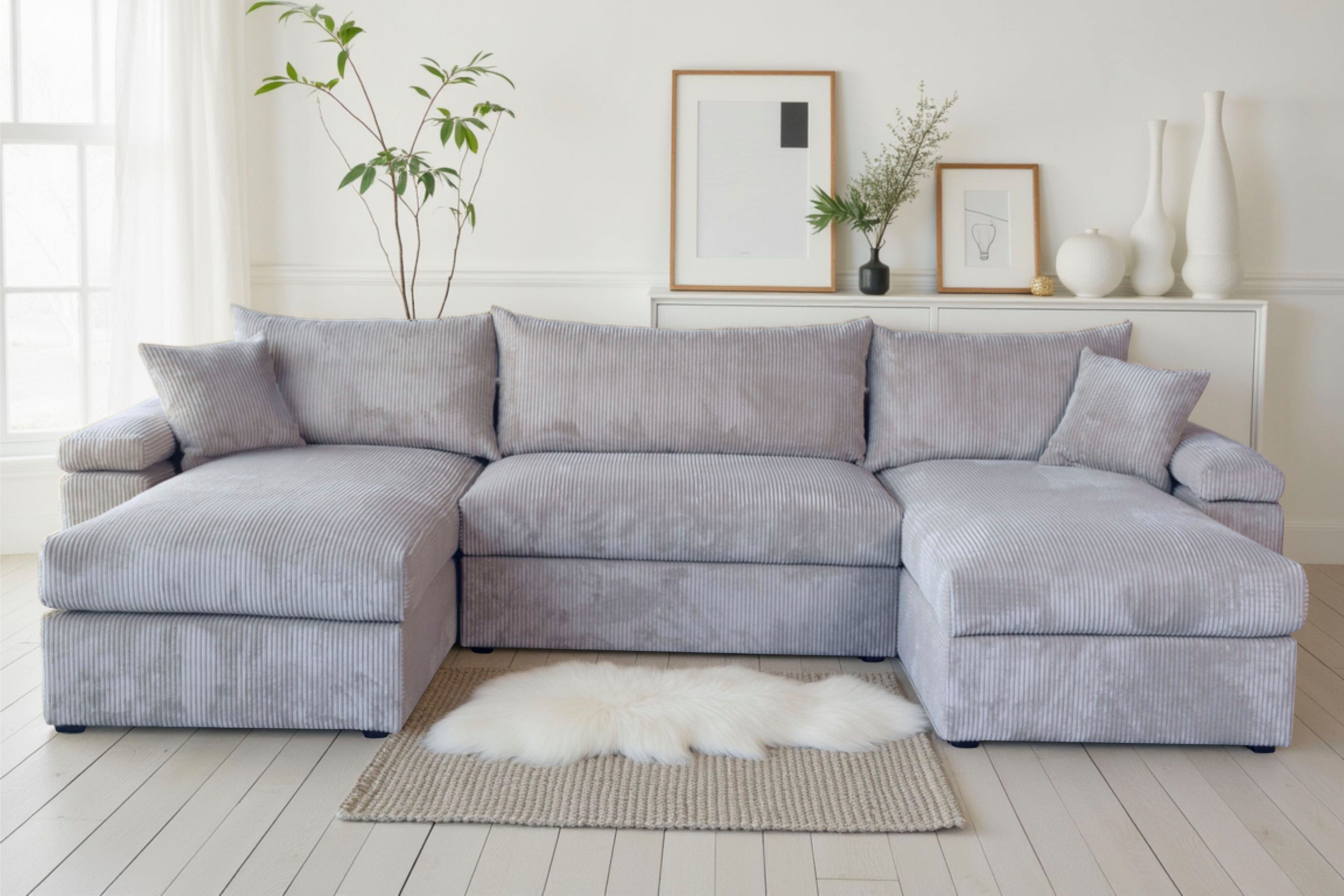 OTTO home Wohnlandschaft Cosy U-Form, B: 309 cm, XXL-Wohnlandschaft mit Federkern, 2 Zierkissen, Mega-Sofa, Cord oder Struktur weich, Kaltschaumauflage