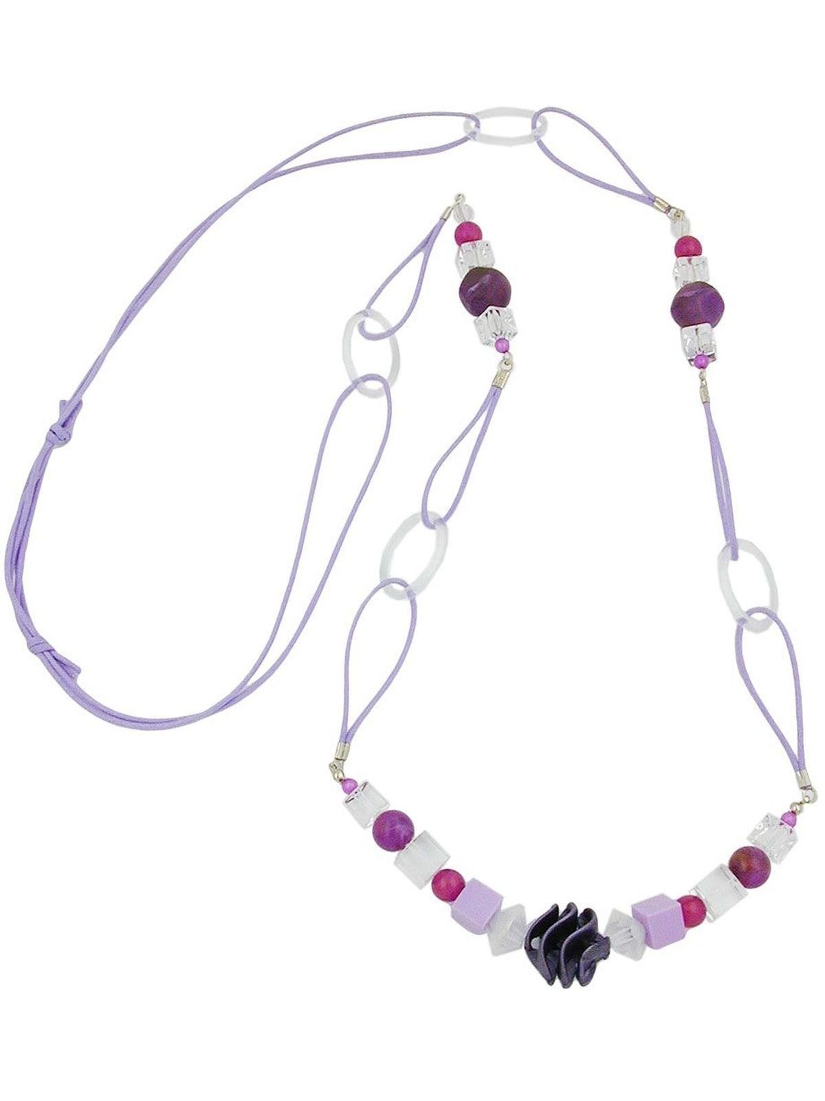 Kette flieder-lila Perlenkette (1-tlg) Gallay Spiralperle,