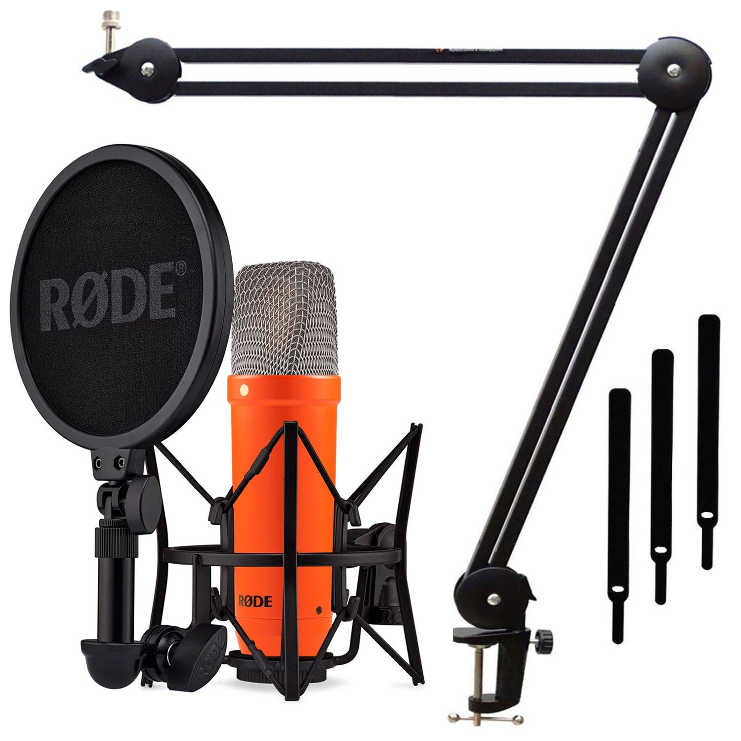 RØDE Mikrofon Rode Mikrofon NT1 Signature Orange mit Gelenkarm Schwarz (20 Hz - 20 kHz), Vorteils-Set mit Gelenkarm Schwarz