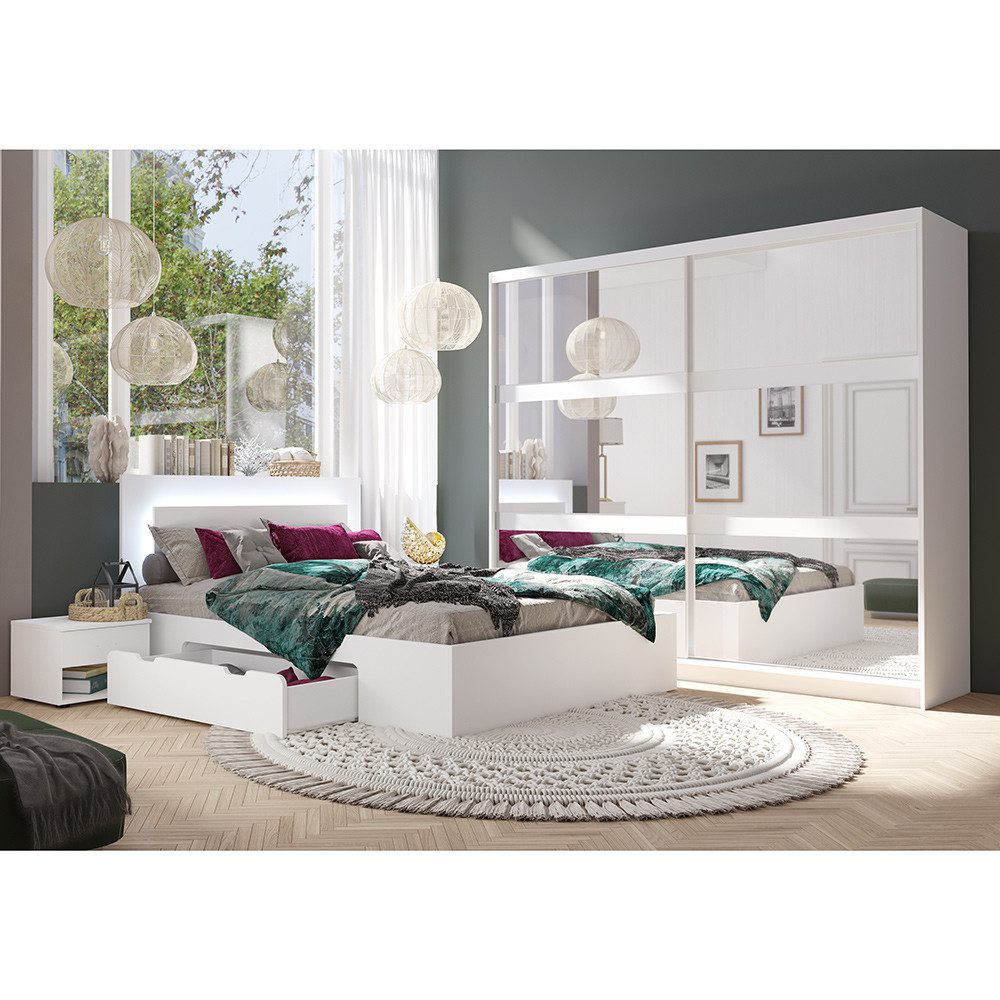 Lomadox Schlafzimmer-Set FAIDO-166, (Spar-Set, 4-tlg., Kommode Nachttische günstig online kaufen
