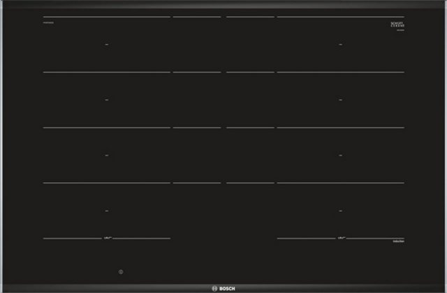 BOSCH Induktions-Kochfeld PXY875DW4E, Schwarz, Glaskeramik, 80 cm, Mit Rahmen aufliegend, Induktion