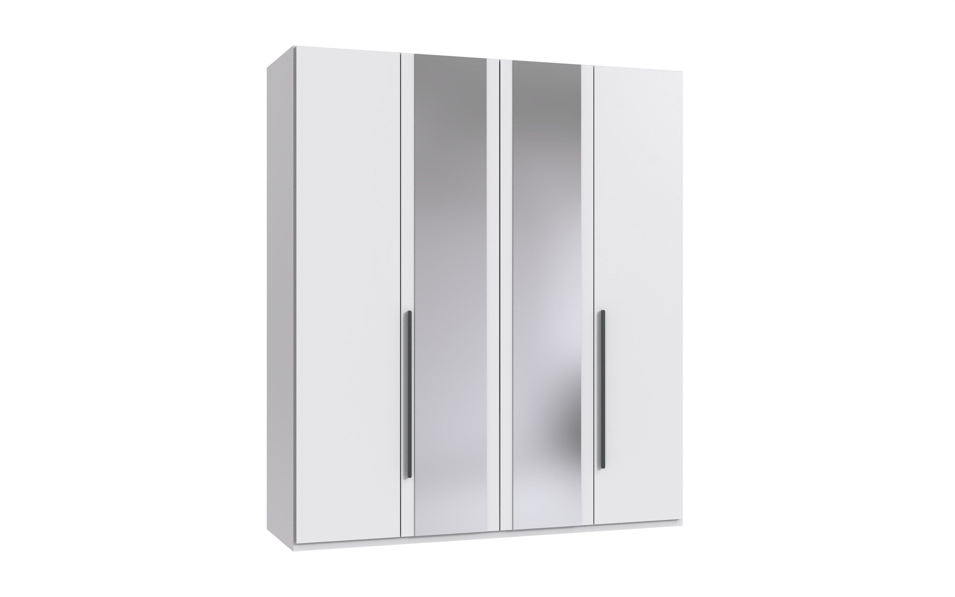 freiraum Drehtürenschrank LONDON in WEISS / SPIEGEL - 180x208x58cm (BxHxT)