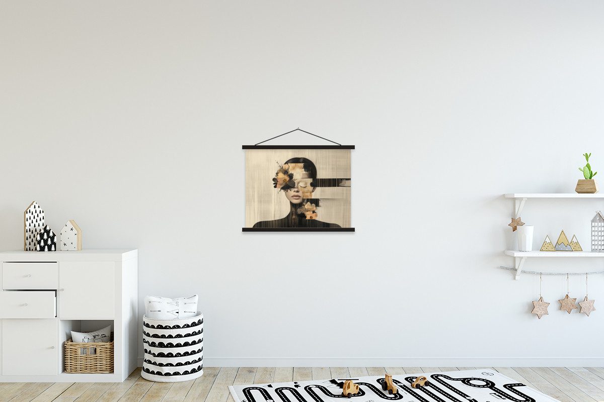 MuchoWow Poster Gesicht - Blumen - günstig online kaufen