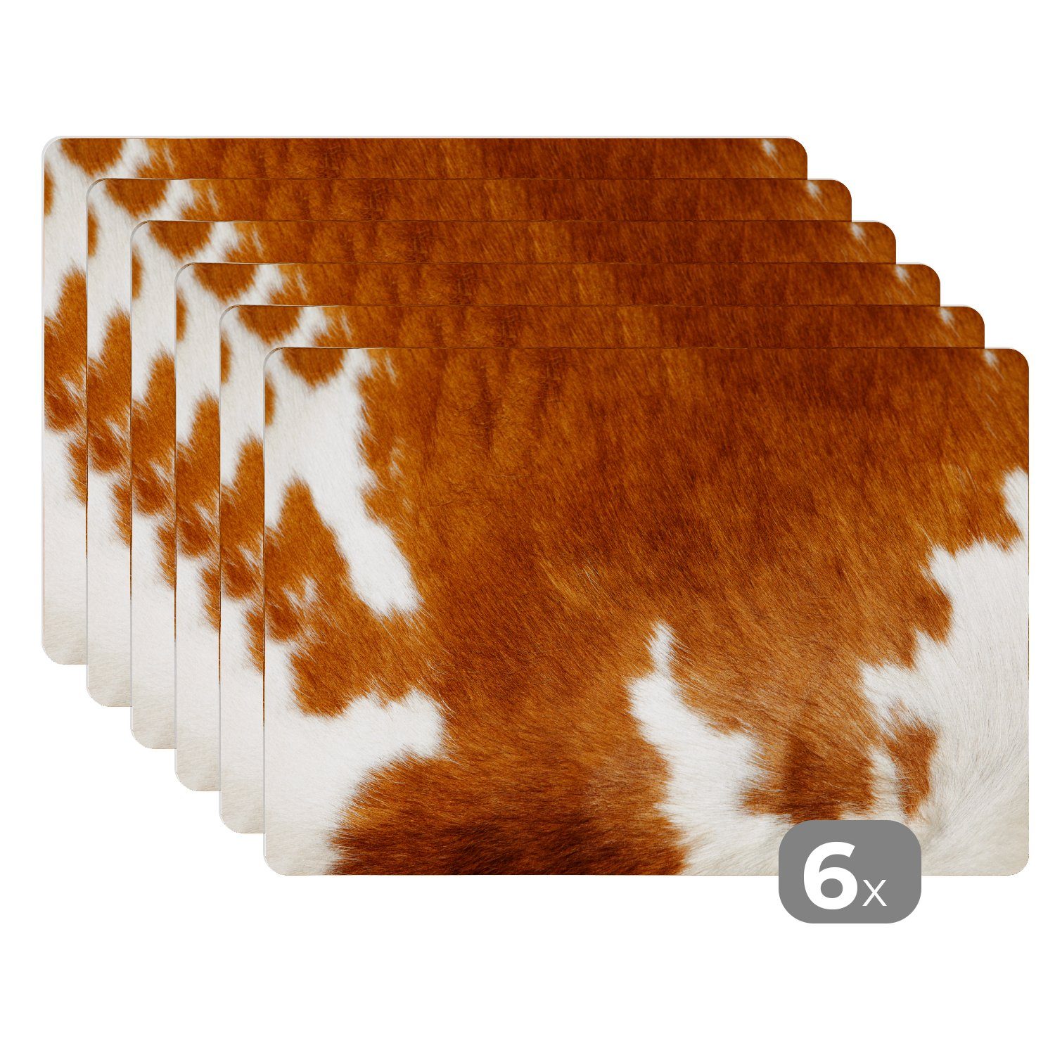 MuchoWow Platzset Eine melierte Kuhhaut, (6-St), Platzsets, Tischset, Abwas günstig online kaufen