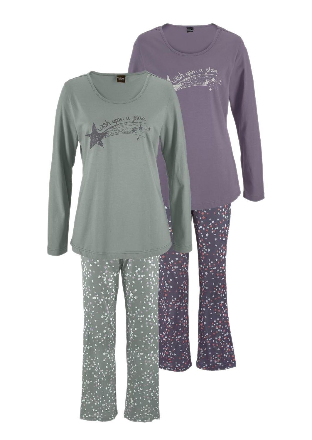 Pyjama (4 Sternenprint Stück) mit Dreams tlg., Vivance mint, lila 2