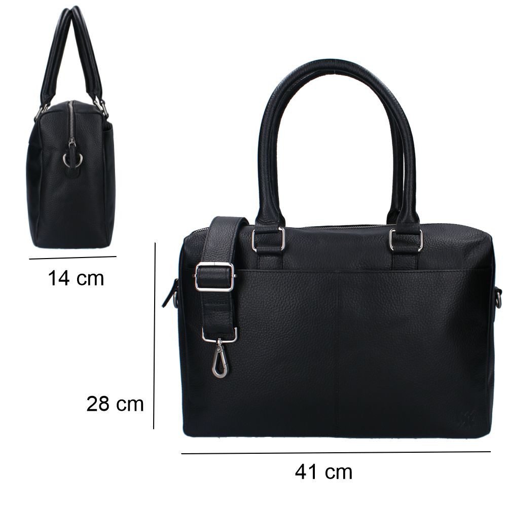 Vadobag Wickeltasche Schwarze Baby Wickeltasche mit Unterlage Echt Leder Schultertasche