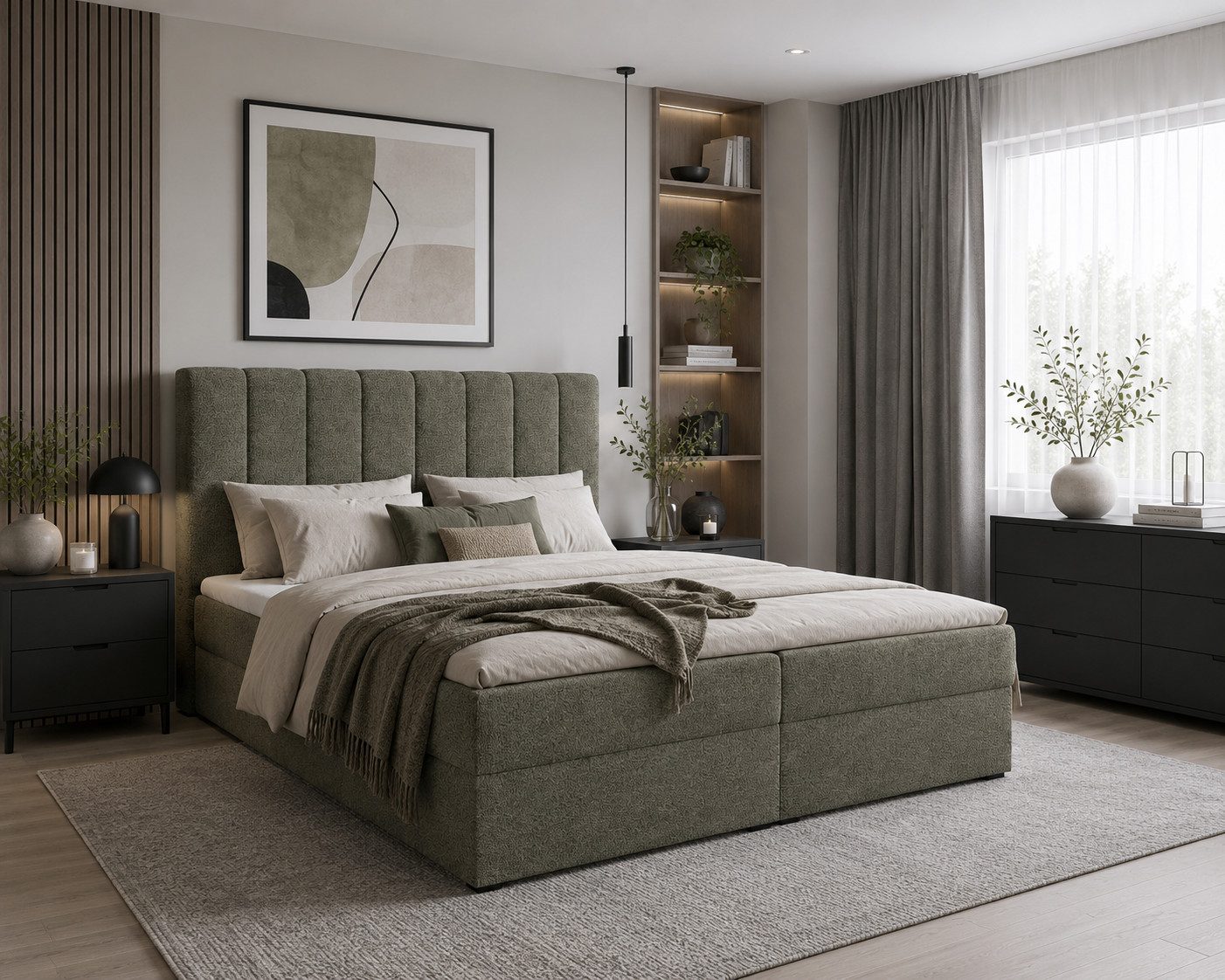 ROYAL24_MARKT Boxbett - Bett 01 - Arena - Stilvoll und bequem (Bett-Set, 1-St., Boxbett inkl. Bettkasten und PU-Schaum-Topper), Mit Bettkasten, PU-Topper, Federmechanismus, waschbarer Bezug