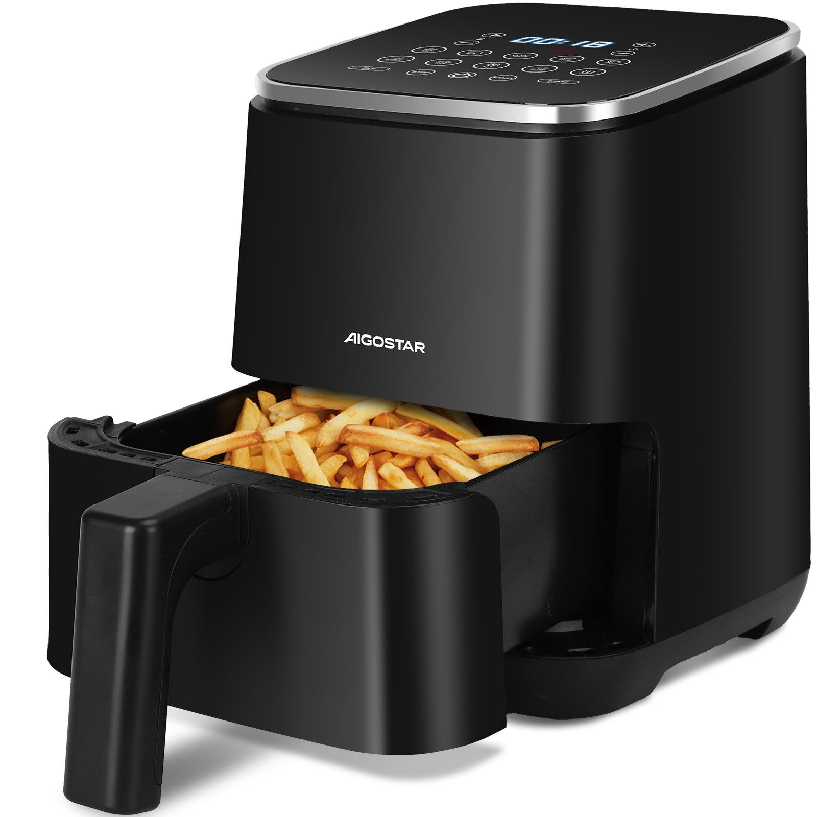 Aigostar Heißluftfritteuse, 1200,00 W, herausnehmbarer Antihaft-Rost, leicht zu reinigen, BPA-frei