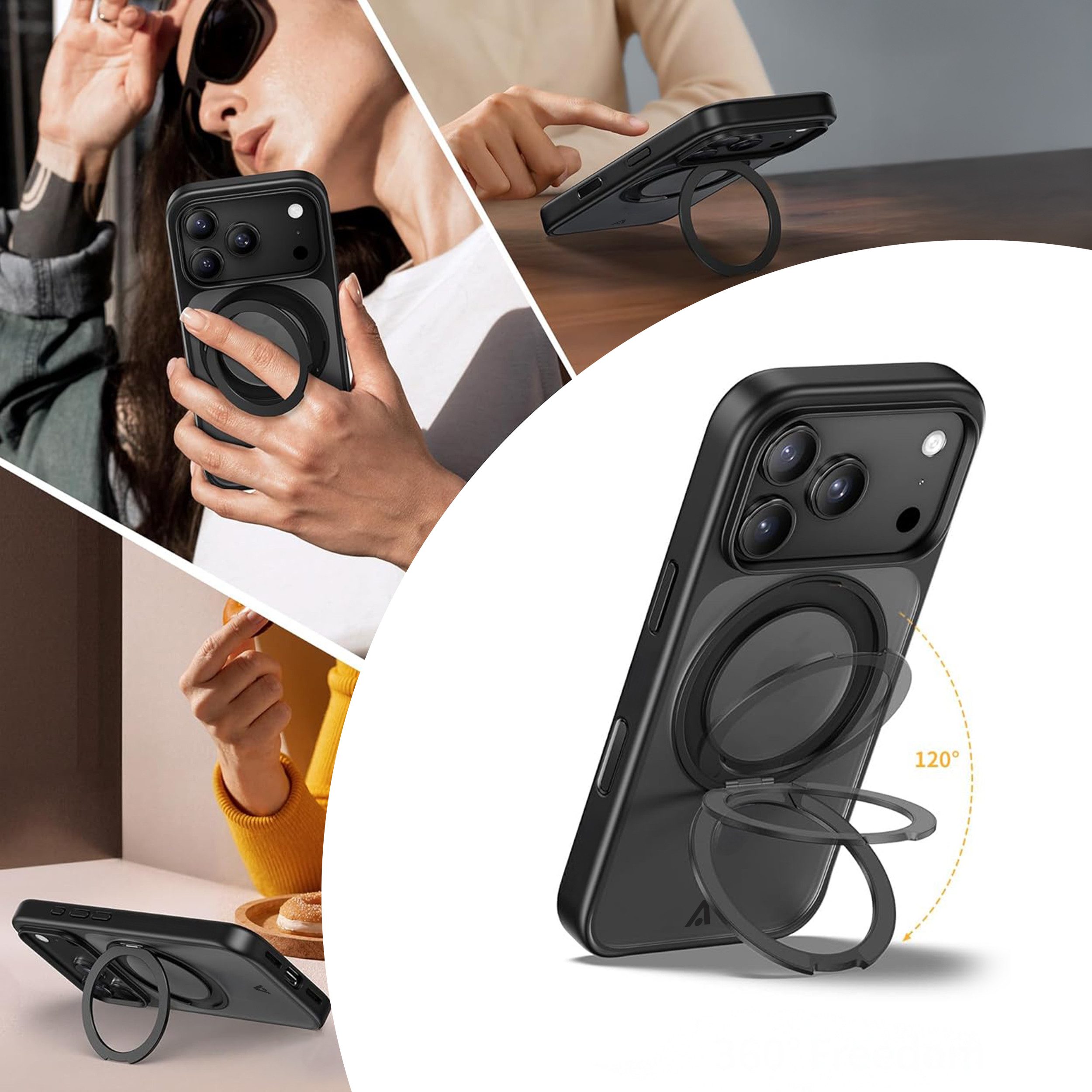 alkaya. Handyhülle LUCID 360 FlexStand Case – MagSafe kompatible Hülle mit Ring-Stand – Bild 3 von 5