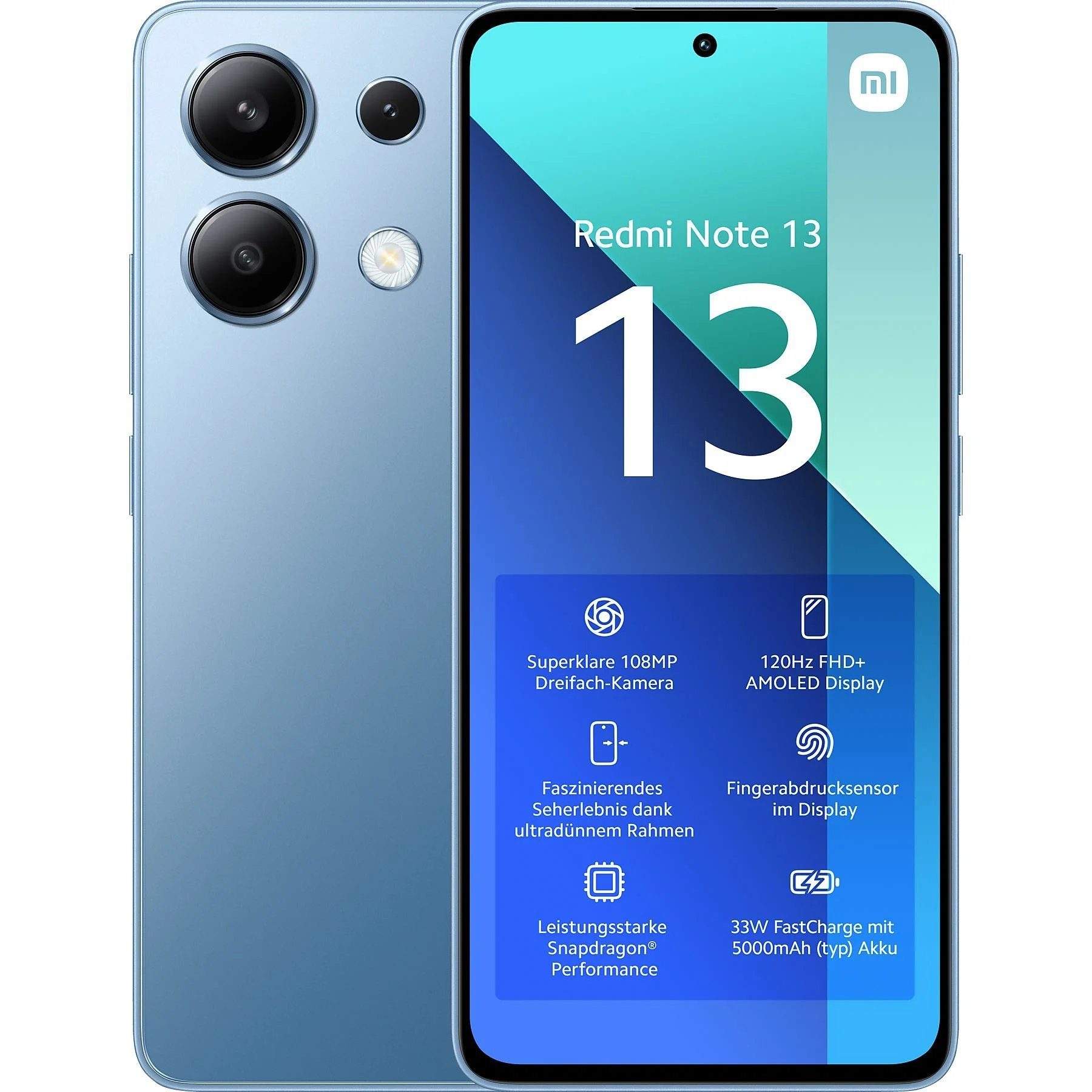 Xiaomi Redmi Note 13 8+256GB Smartphone Handy (6.67 Zoll, 256 GB Speicherplatz, 108 MP Kamera)