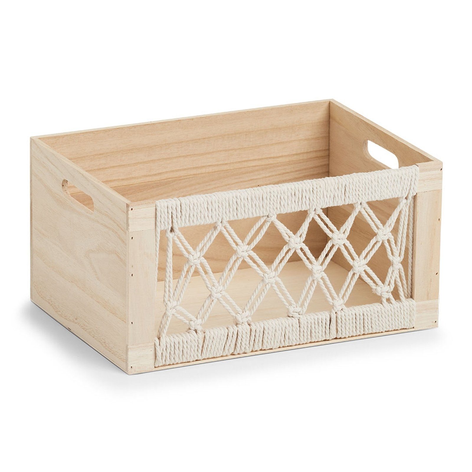 HTI-Living Aufbewahrungsbox Aufbewahrungskiste Holz mit Garn Boho-Stil (1 St., 1 Box ohne Dekoration)