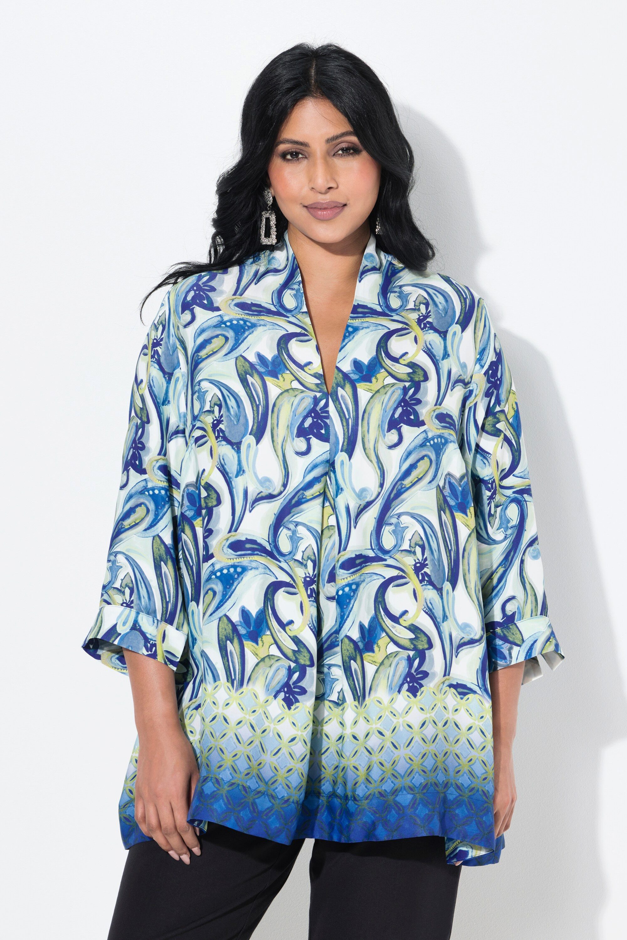 Ulla Popken Tunika Tunika Paisley A-Linie günstig online kaufen