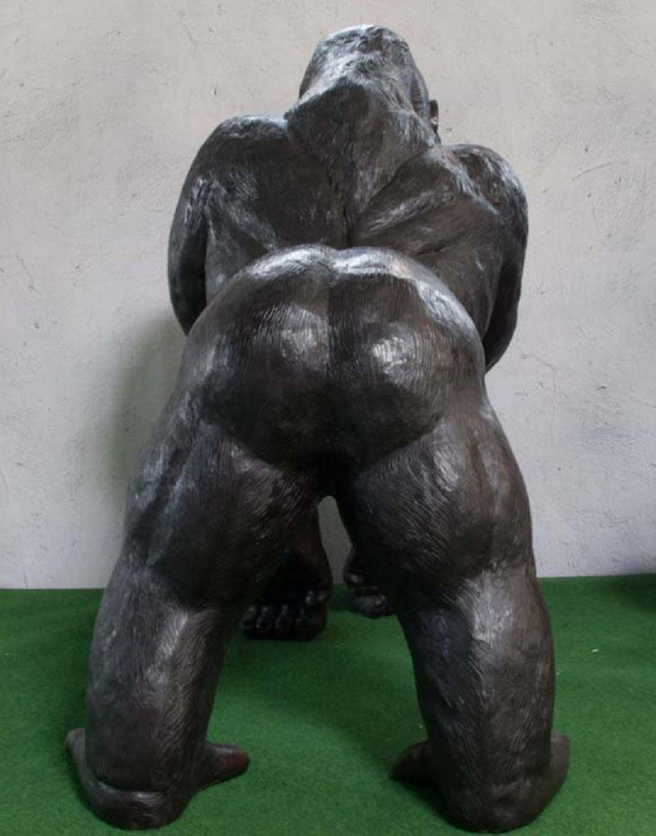 Casa Padrino Skulptur Luxus Bronze Bronze - Deko x Skulptur cm Figur 152 XXL - Gorilla Affe H. x Luxus Skulptur 102 Garten Garten Deko 147 Bronze Lebensgroße Tierfigur - - XXL Gorilla Skulptur - Riesiege