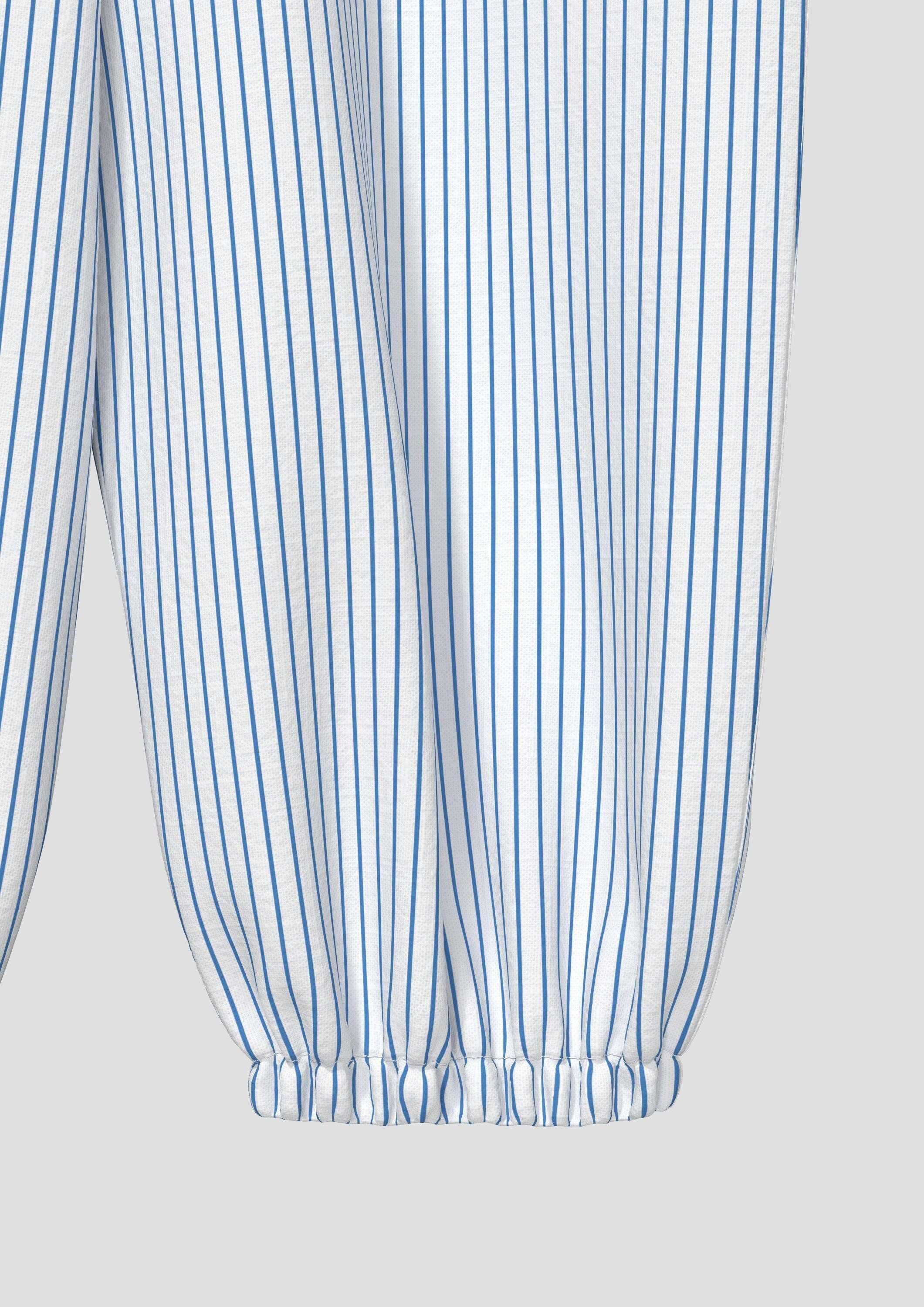 s.Oliver Chinos Hose Loose-Fit-Hose mit Rüschen in Leinenoptik