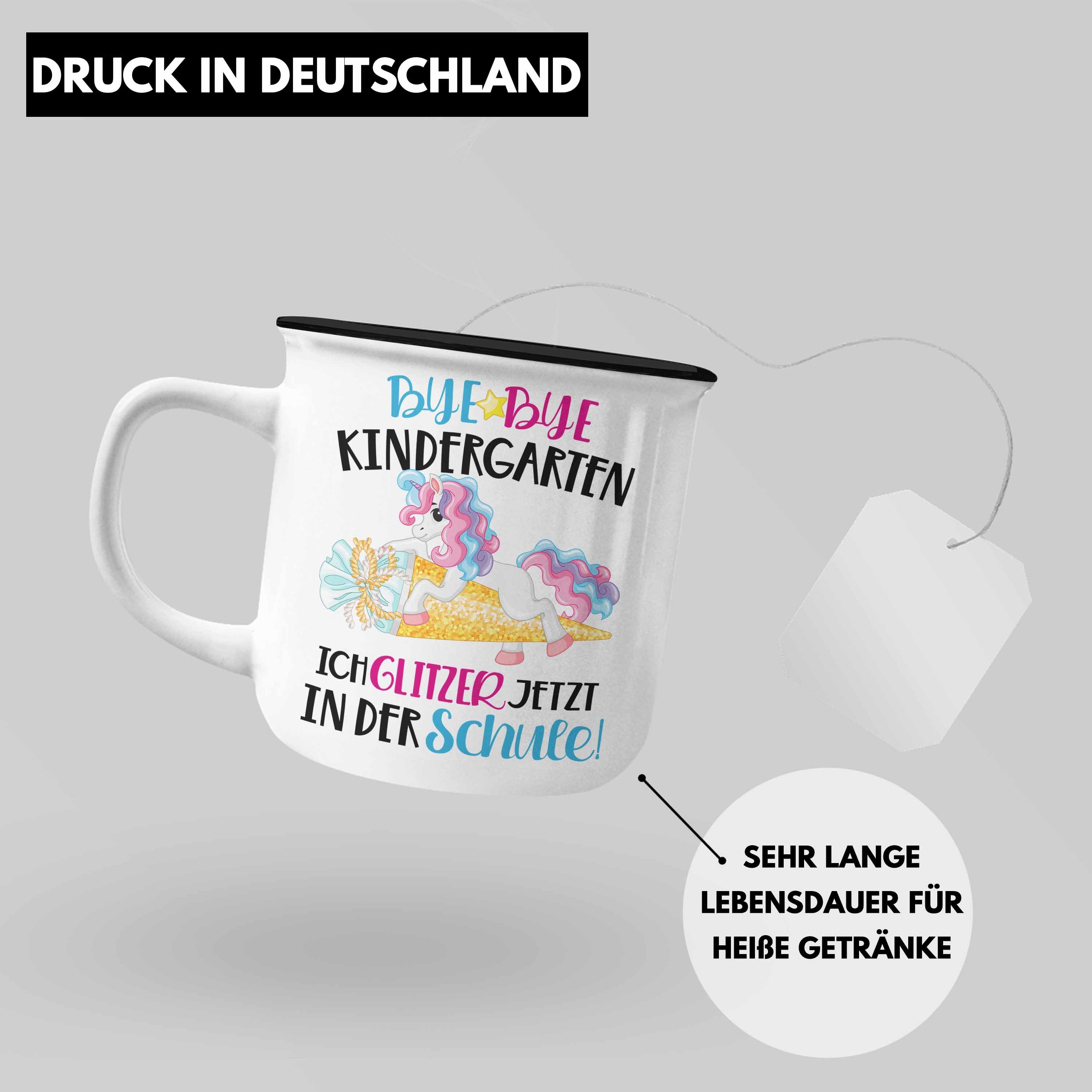 Trendation Trendation Tasse 2022 Schultag Mädchen Einschulung Schuleinführung Geschenk Schulkind 1. Geschenkidee Schulstart Bye Thermotasse Bye Schwarz - Schulanfang Kindergarten Emaille