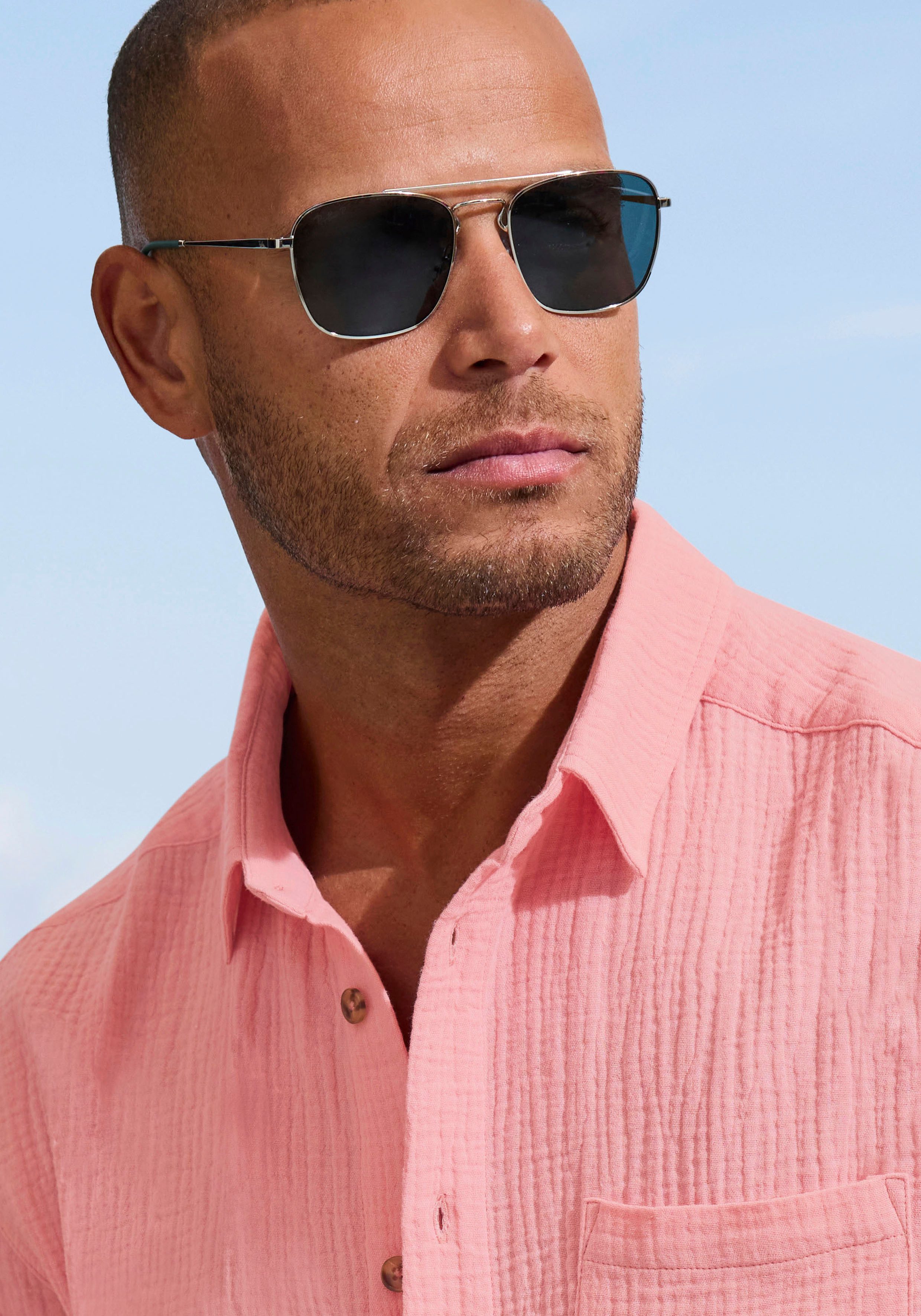 Beachtime Kurzarmhemd Regular fit Kurzarm, Freizeithemd aus Musselin-Ware