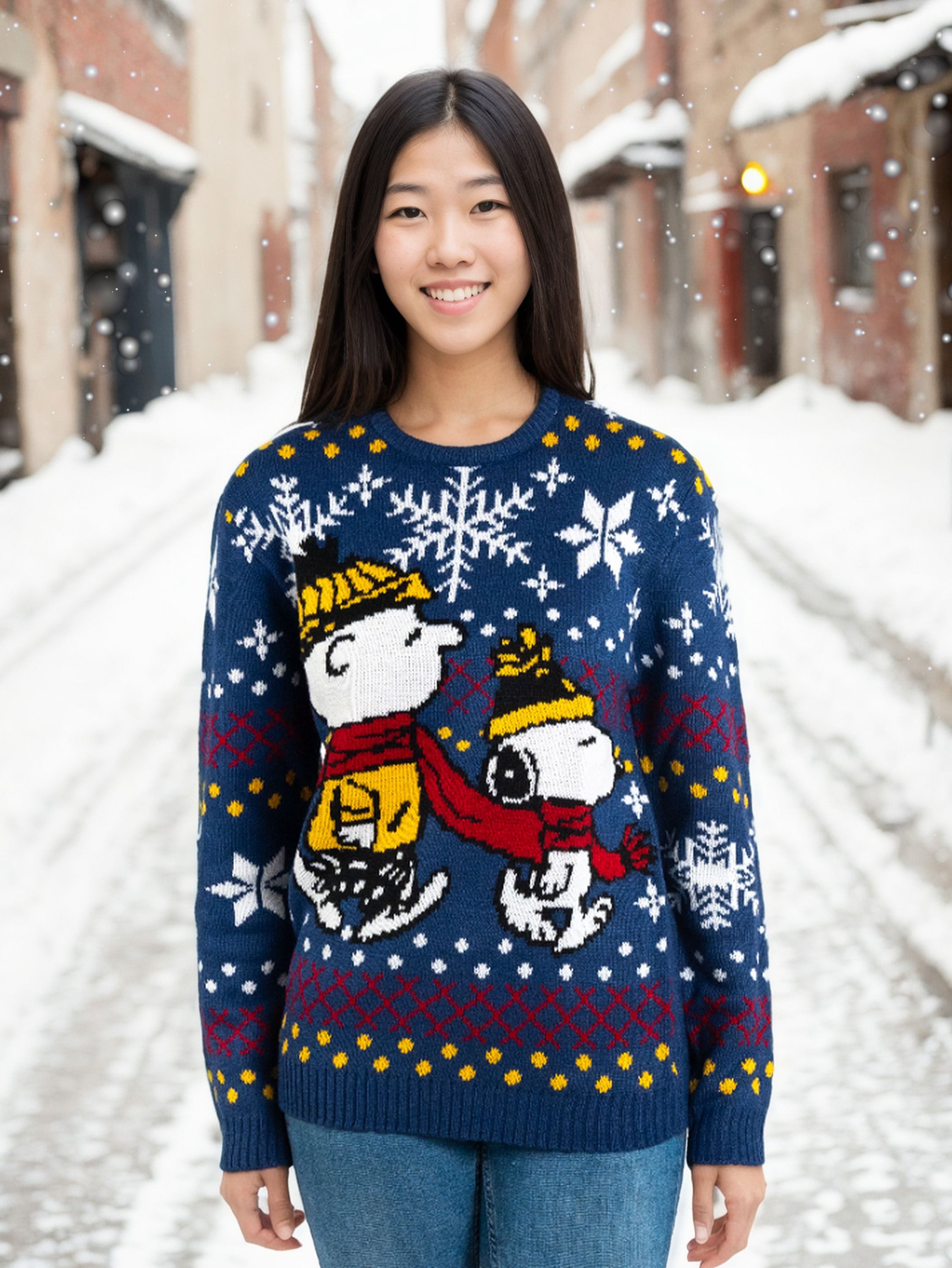 United Labels® Weihnachtspullover Peanuts Snoopy - Winter Ugly Sweater