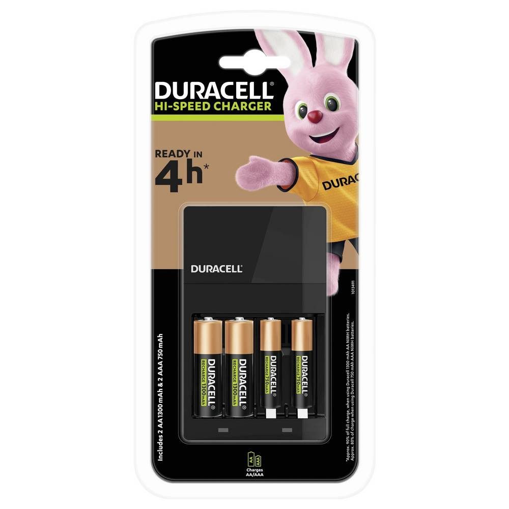 Duracell CEF14 Rundzellen-Ladegerät NiMH Micro (AAA), Mignon (AA) DUR118577 Rundzellen-Lader (Minus-Delta-U Abschaltung, Minus-Delta-T Abschaltung)