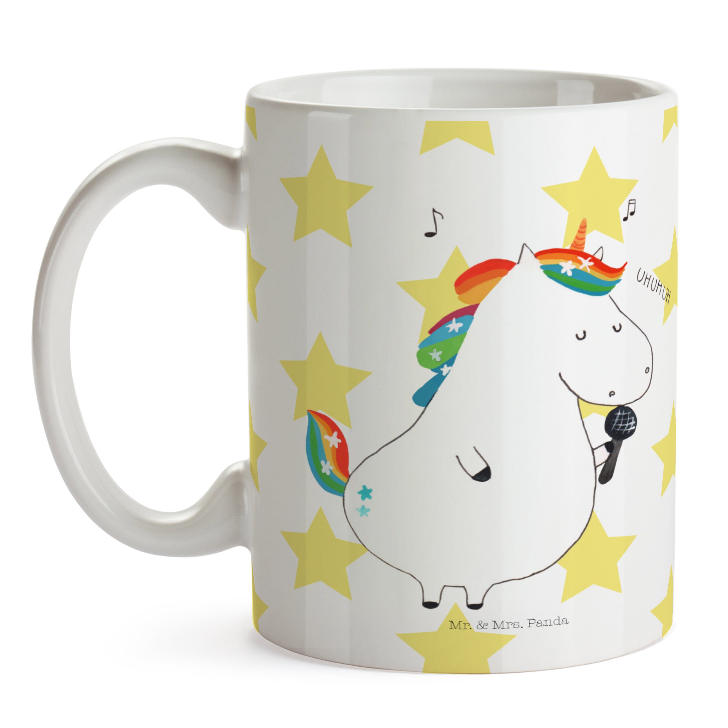 Geschenk, Teetasse, - Pegasus, Weiß Keramik Kaffeet, Panda Mr. Unicorn, Tasse & Einhorn - Sänger Mrs.
