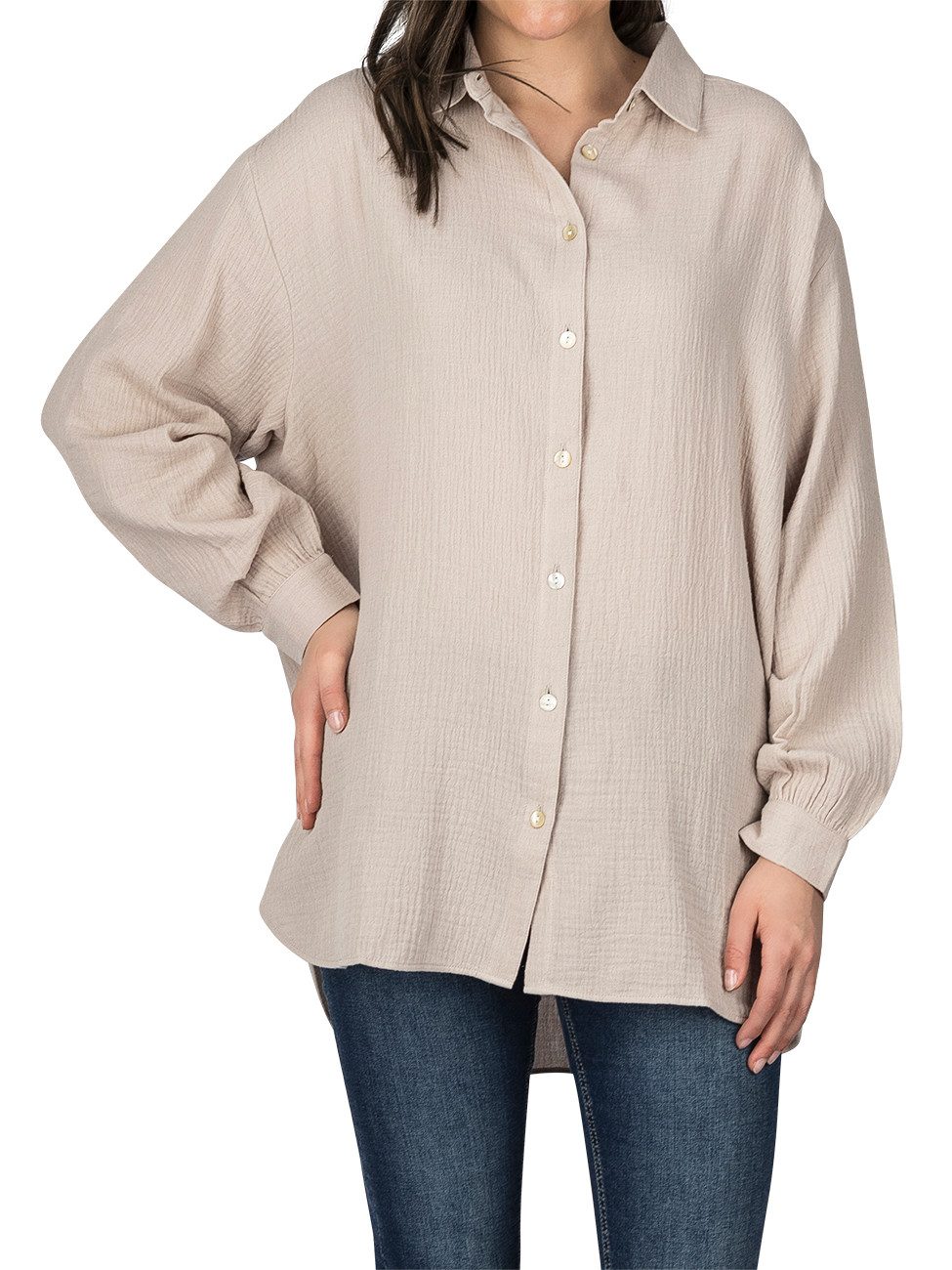 DENIMFY Hemdbluse Damen Bluse DFMathilda Oversized günstig online kaufen