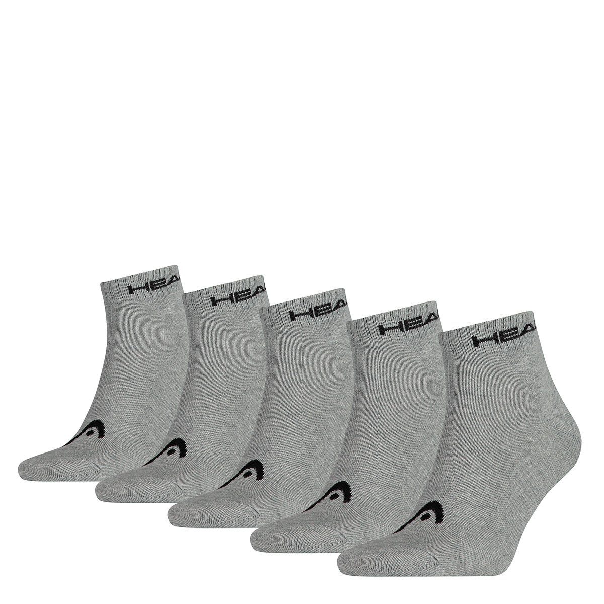 Head Sneakersocken Unisex Quarter Socken, 5er Pack - Baumwollmix Grau
