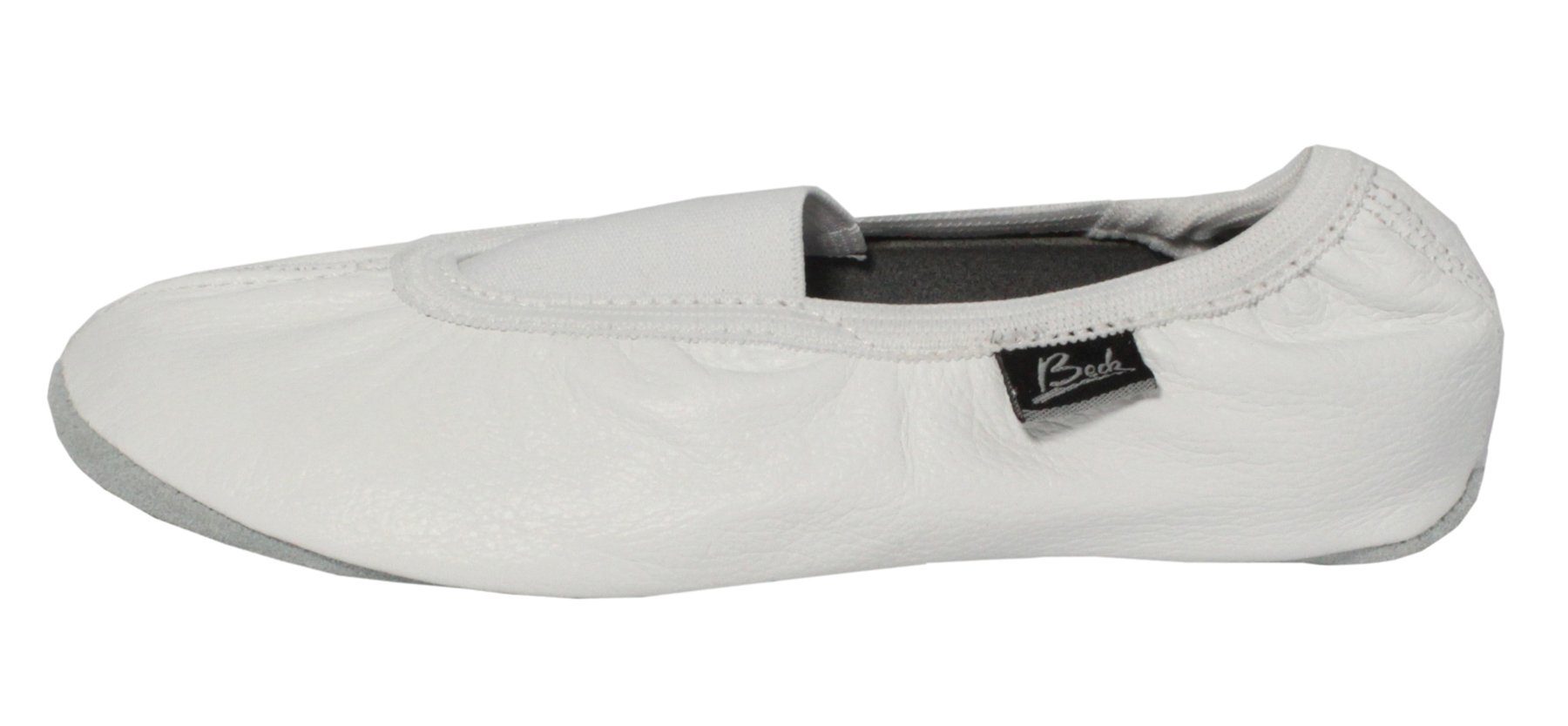 Beck Schläppchen Echt-Leder mit Gummi / Leder-Sohle Gymnastikschuh Zum Schlupfen, Mit Ristgummi für perfekten Halt