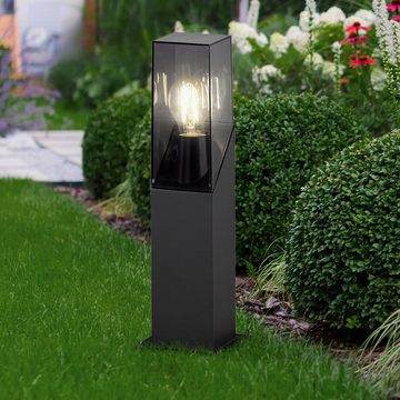 WOFI LED Außen-Stehlampe, Leuchtmittel nicht inklusive, Pollerleuchte E27 Wegeleuchten Außen schwarz Aussenleuchten Garten