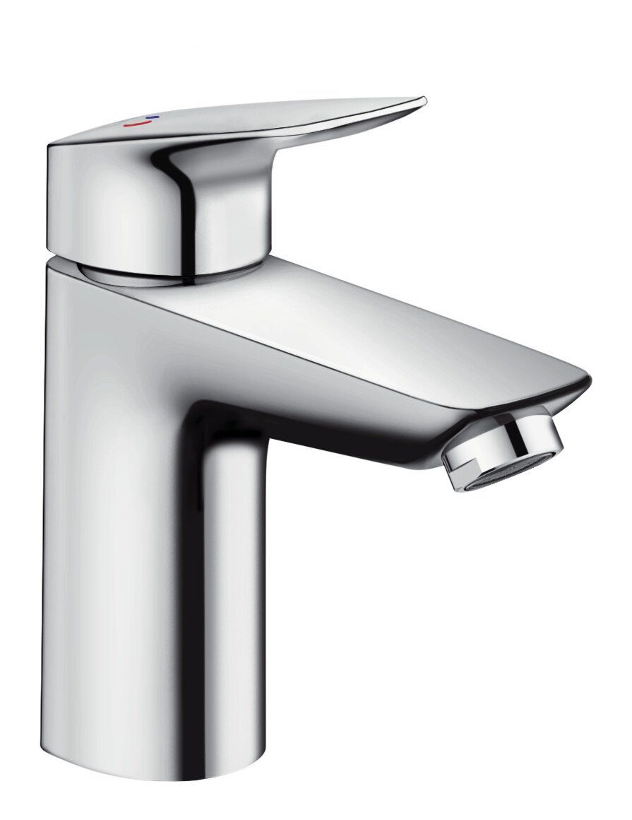 hansgrohe Waschtischarmatur Logis 100 Waschtischmischer CoolStart mit Zugstangen-Ablaufgarnitur