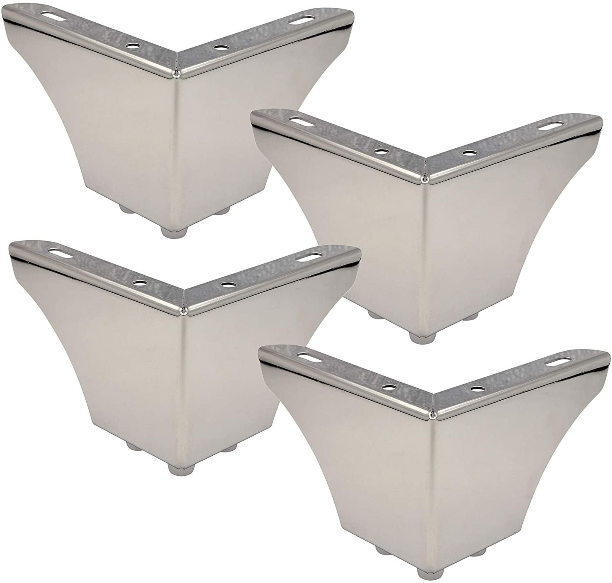 WAGNER design yourself Möbelfuß Möbelbeine / Tischbeine / Sofafüße - SOFA WINGS 4er Set - Stahl verchromt, Anschraubplatte, diverse Größen für Palettenmöbel im Landhausstil