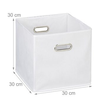 relaxdays Aufbewahrungsbox 4 x Aufbewahrungsbox Stoff weiß
