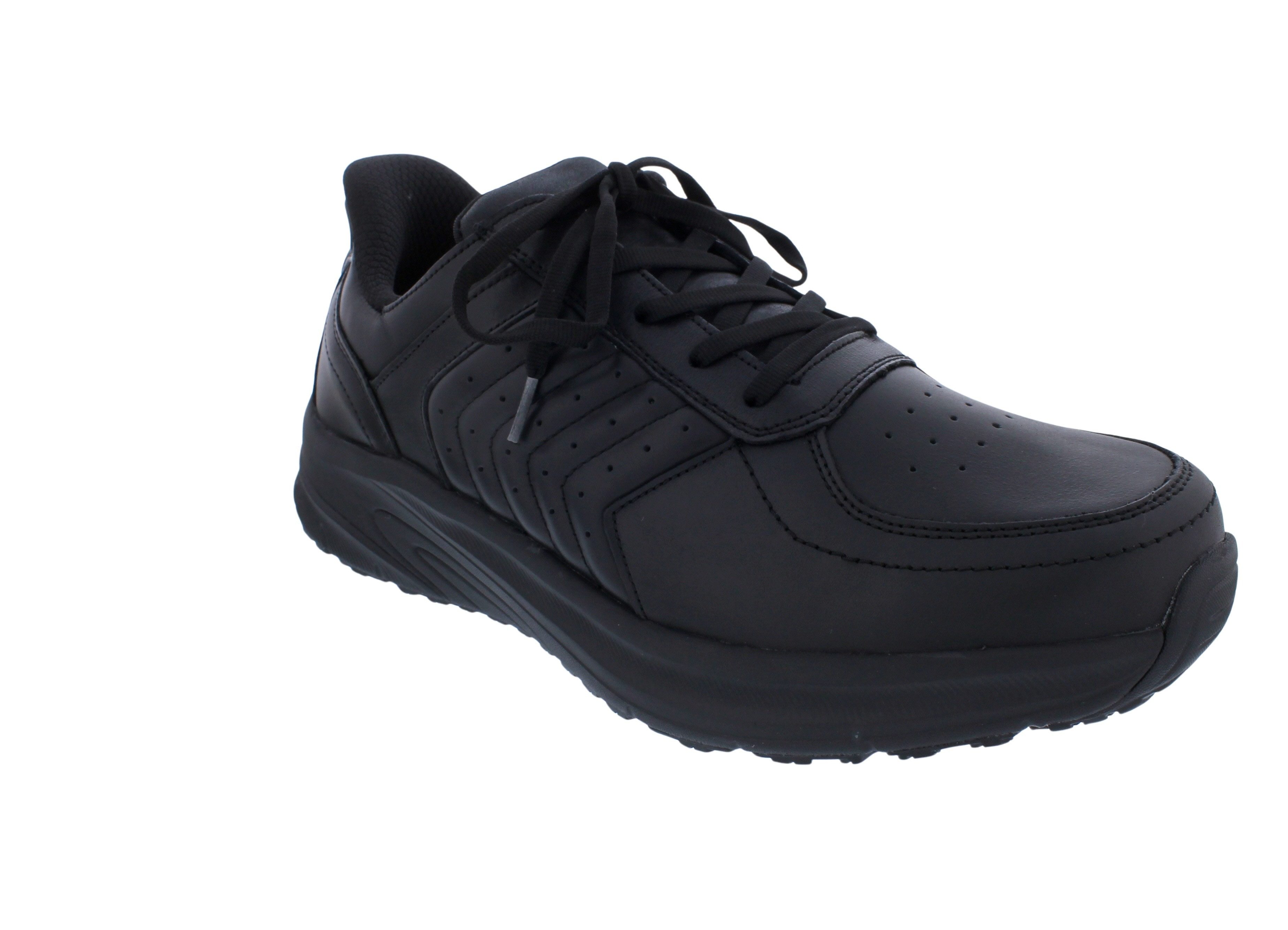 OrthoFeet OrthoFeet Navigate Handsfree Slip-In Herrenhalbschuh, Glattleder Black Schnürschuh