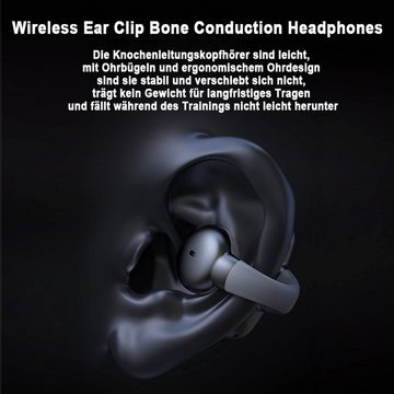 Xmenha IPX5 Wasserdicht & Universelle Kompatibilität Open-Ear-Kopfhörer (Genießen Sie HiFi-Stereo-Sound und klare Anrufe dank dynamischer Graphit-Verbundfilmspule, für ein intensives Audioerlebnis., Sportliche Sicherheit & Komfort mit Bone-Conduction,Steuerungsoptionen)