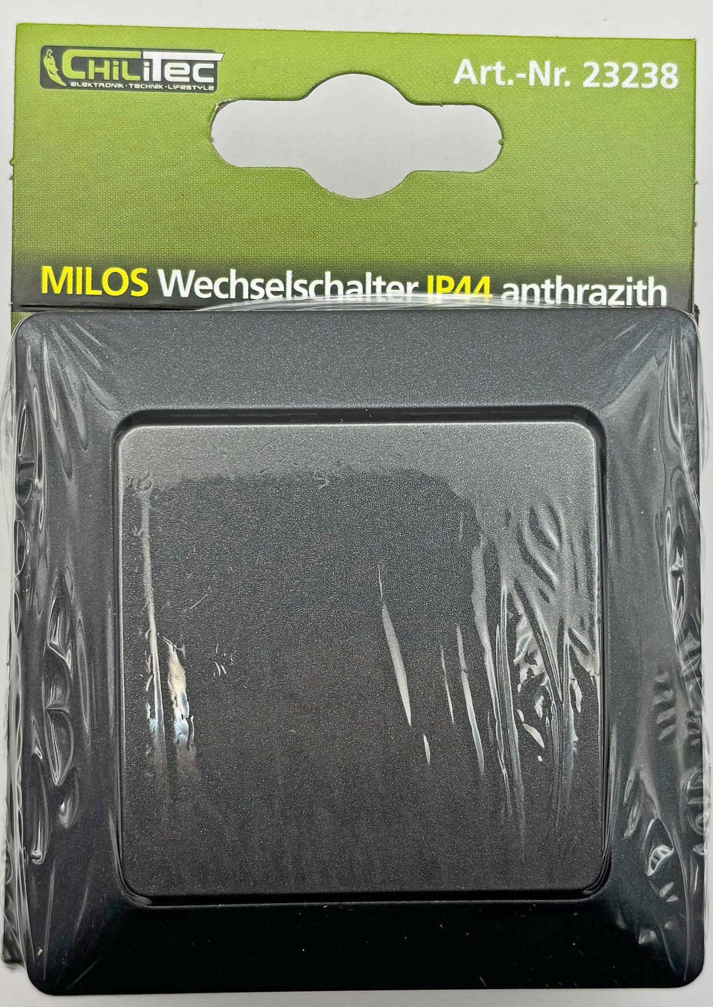 ChiliTec Unterputz-Steckdose MILOS Serie Steckdosen, Schalter, Rahmen, Dimmer, SAT, UP, Anthrazit