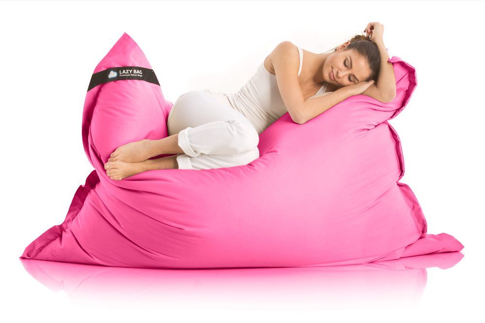 LazyBag XXL Bean-Bag, cm Riesensitzsack & Sitzsack x 140 Indoor 180 (Sitzkissen Pink Outdoor Nylon Bezug),