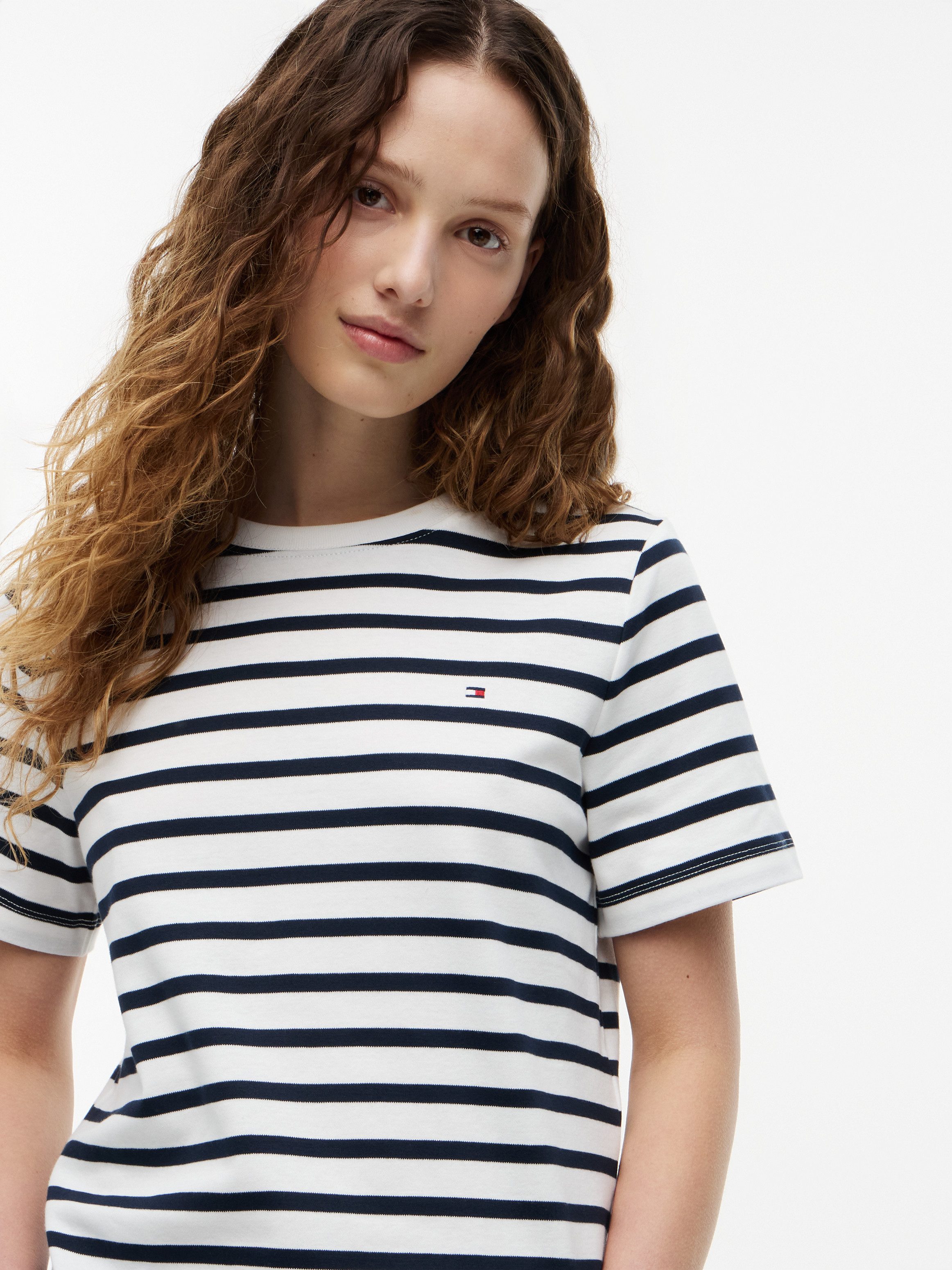 Tommy Hilfiger Kurzarmshirt INTERLOCK BOXY C-NK SS TEE Baumwolle