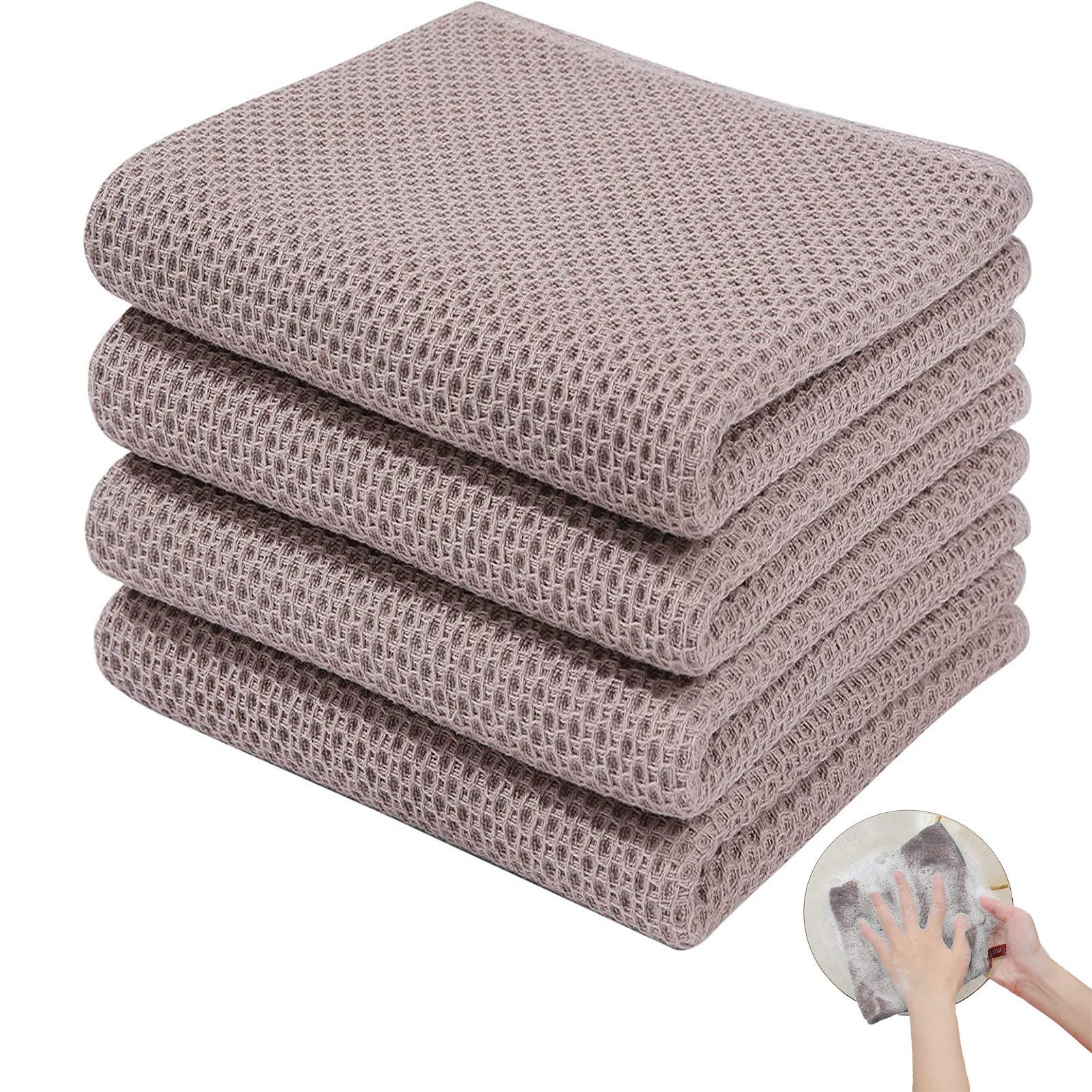 MODFU Geschirrtuch Küchentücher Set Baumwolle Spültuch, (Küchenhandtuch 4er günstig online kaufen