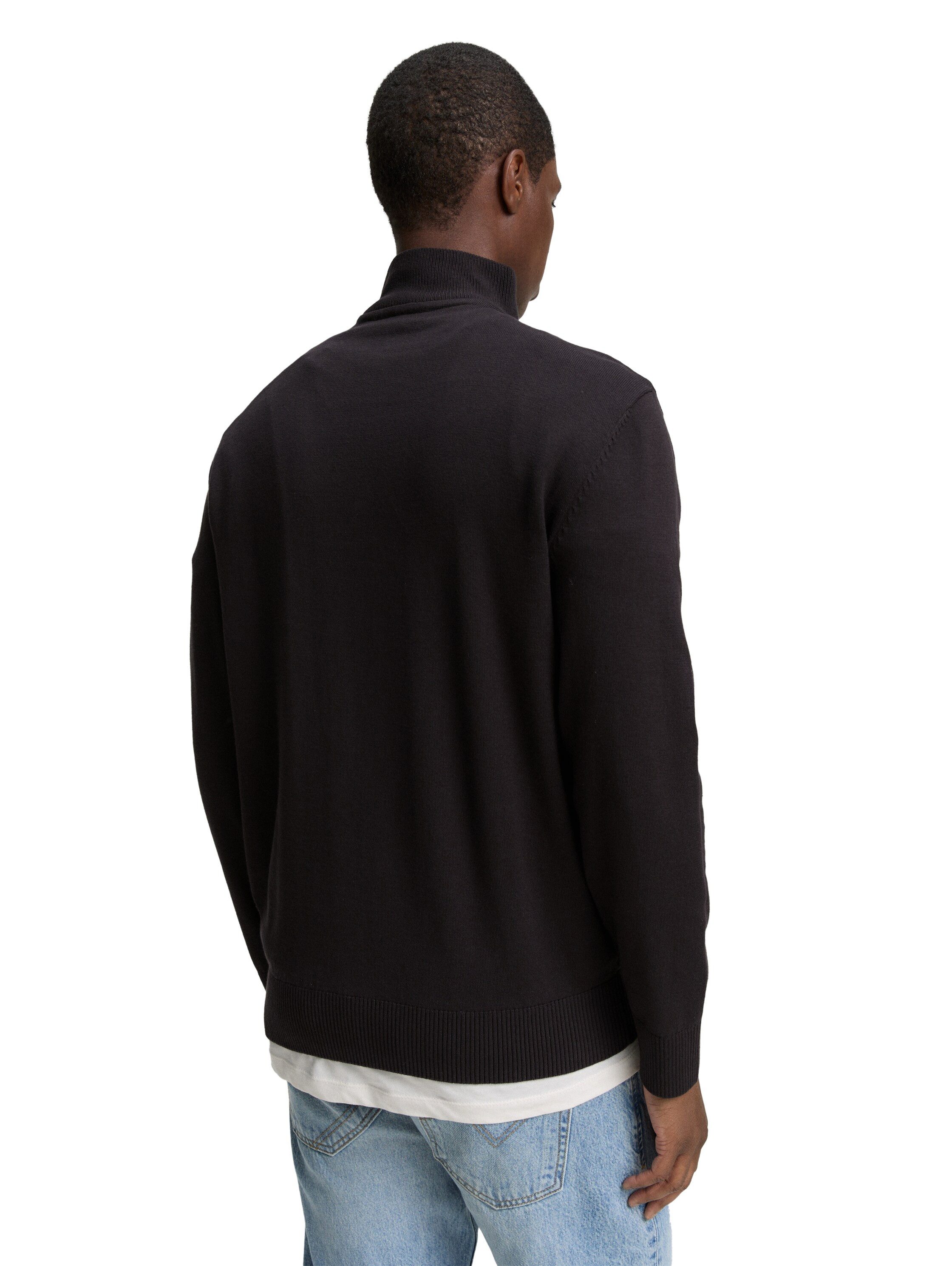 TOM TAILOR Denim Strickpullover mit Rippbündchen günstig online kaufen