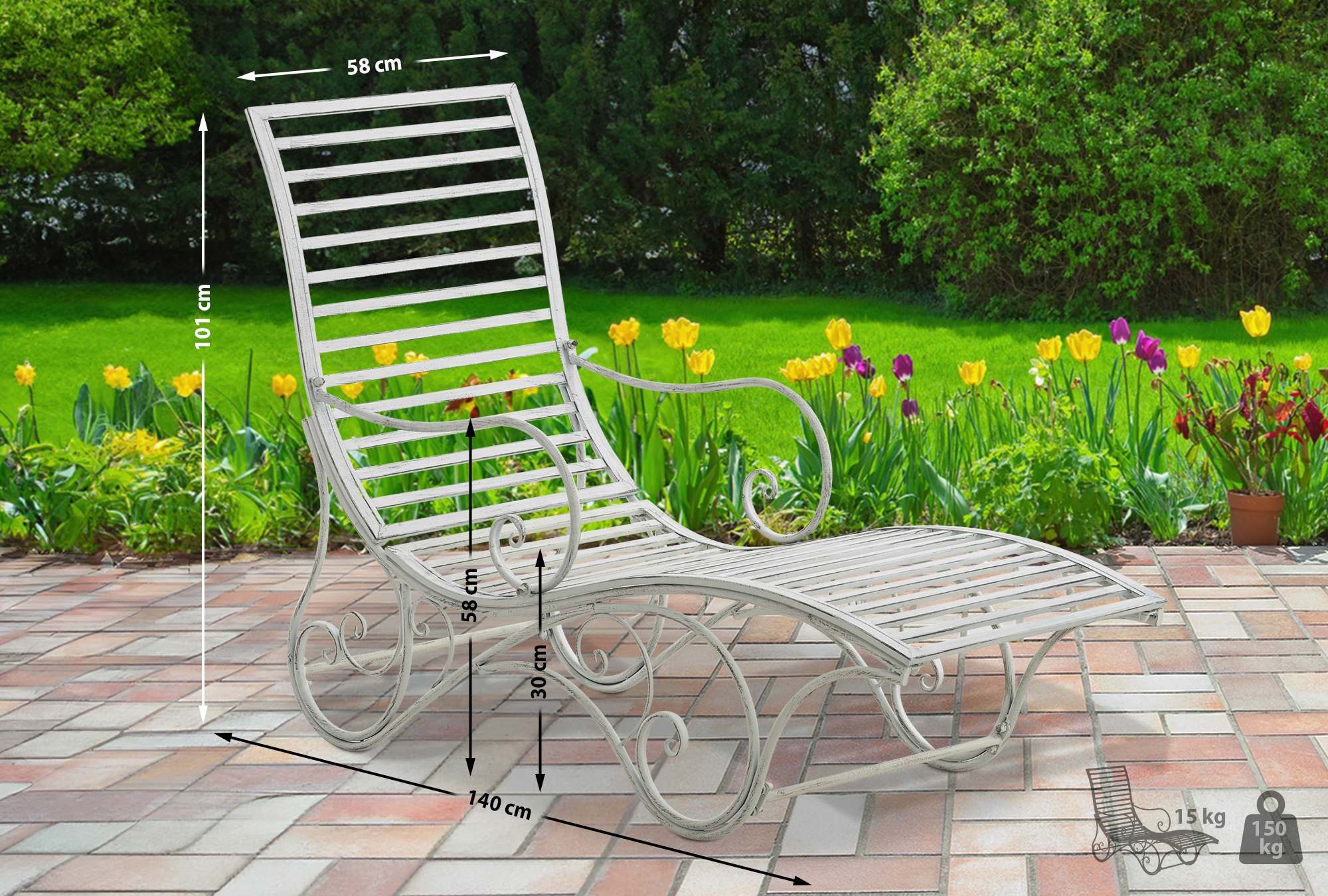 CLP Gartenliege Amiens, aus Eisen gefertigt günstig online kaufen