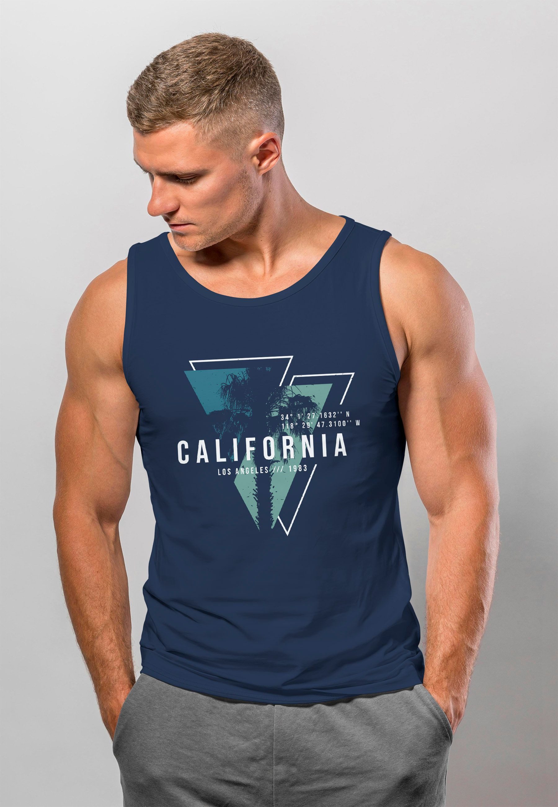 Neverless Tanktop Herren Tank-Top California Los Angeles Surfing Motiv Somm günstig online kaufen