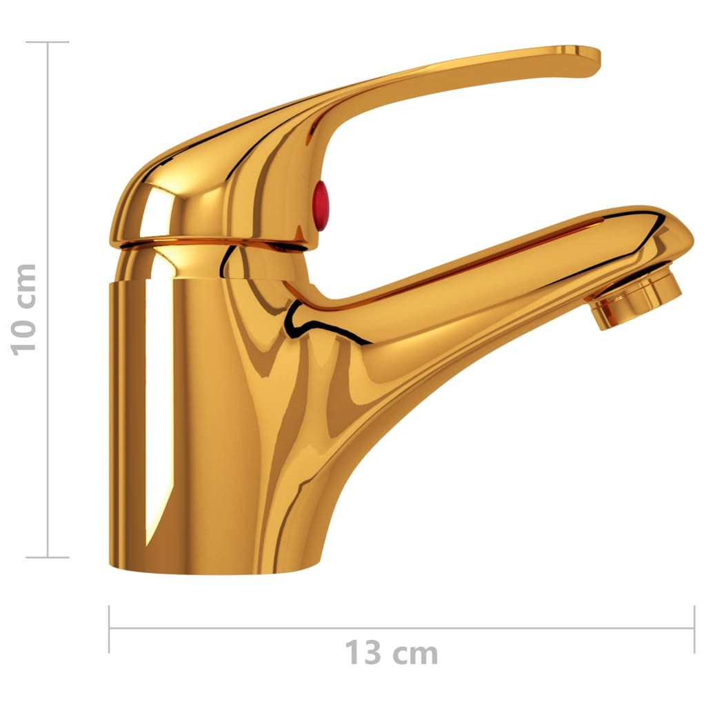 furnicato Waschtischarmatur Mischbatterie Einhebelmischer Gold 13 x 10 cm (1-St) Wasserhahn mit Keramik-Kartusche für Küche oder Badezimmer – Bild 5 von 5